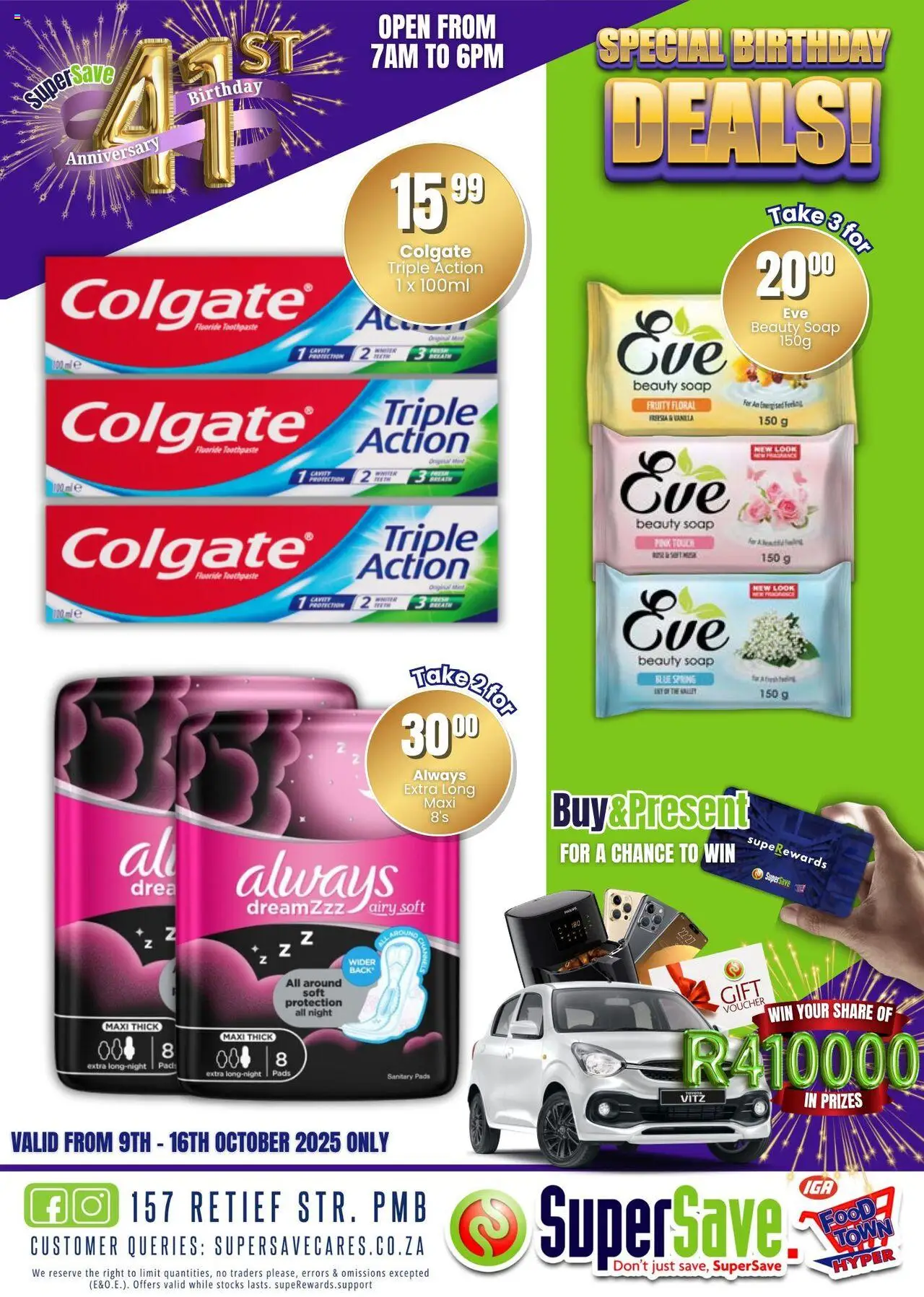 New Super Save catalogue – valid from 09.10.2025 | Page: 89 | Products: Pads, Soap, Toothpaste