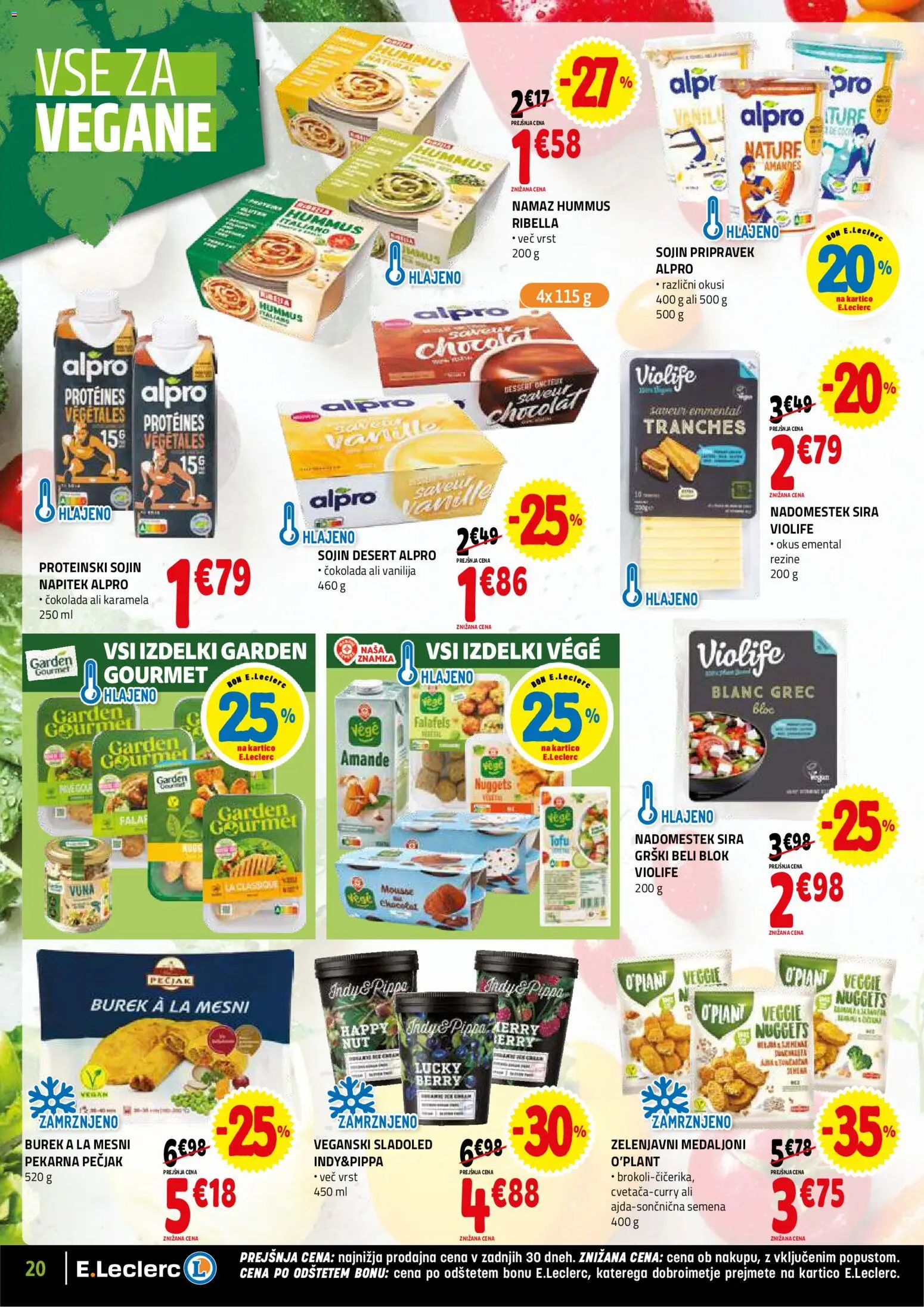 Novi E.leclerc katalog ponudbe – veljaven od 18.02.2026 | Stran: 20 | Izdelki: Namaz, Cokolada, Blok, Sladoled