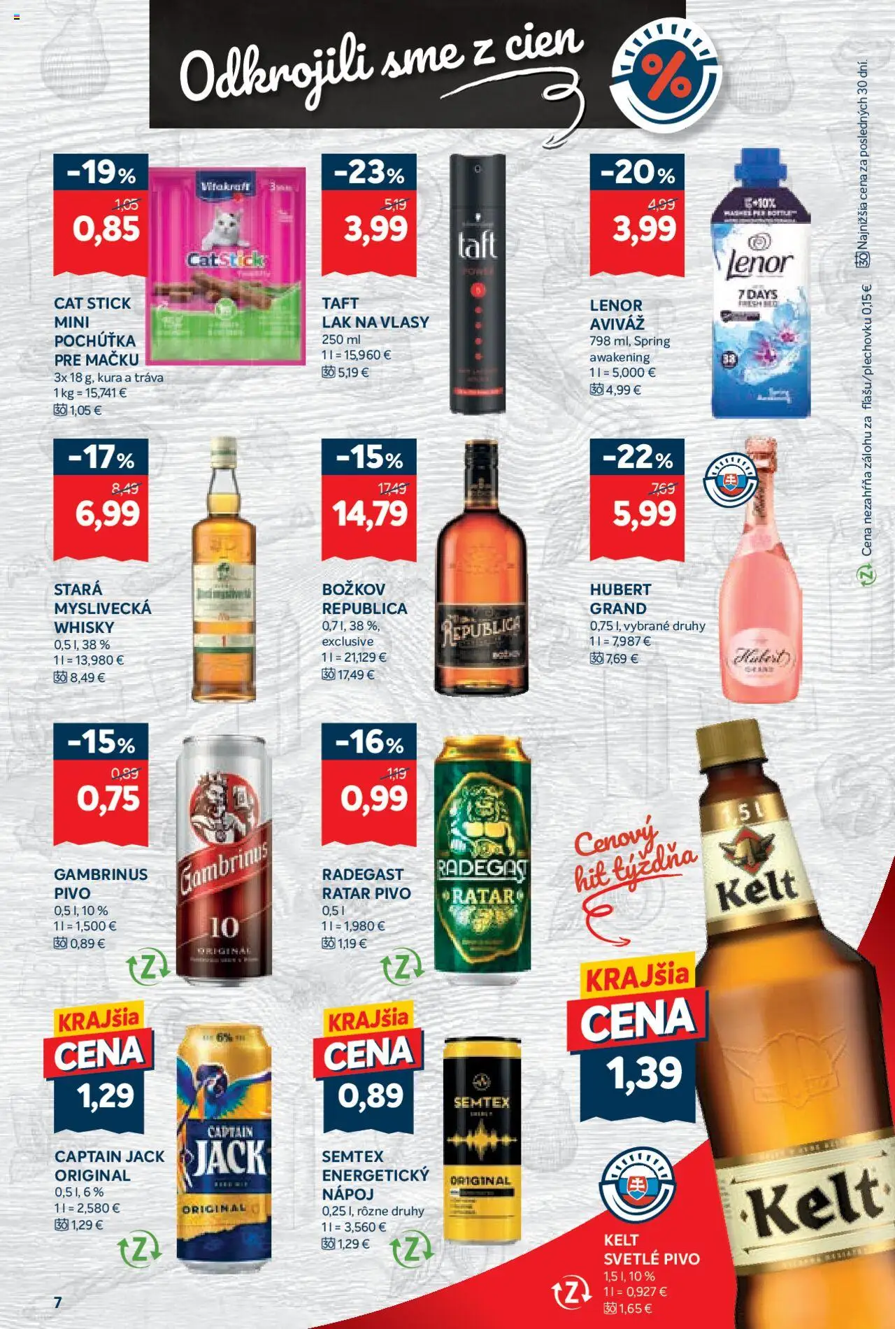 Nové Kraj akcie – leták je platný od 09.10.2025 | Strana: 13 | Produkty: Božkov, Republica, Lak na vlasy, Gambrinus