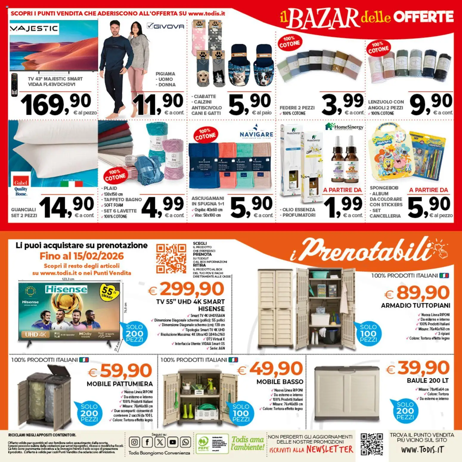 Volantino Todis del 05.02.2026 | Pagina: 24 | Prodotti: Mobile, TV, Baule, Armadio