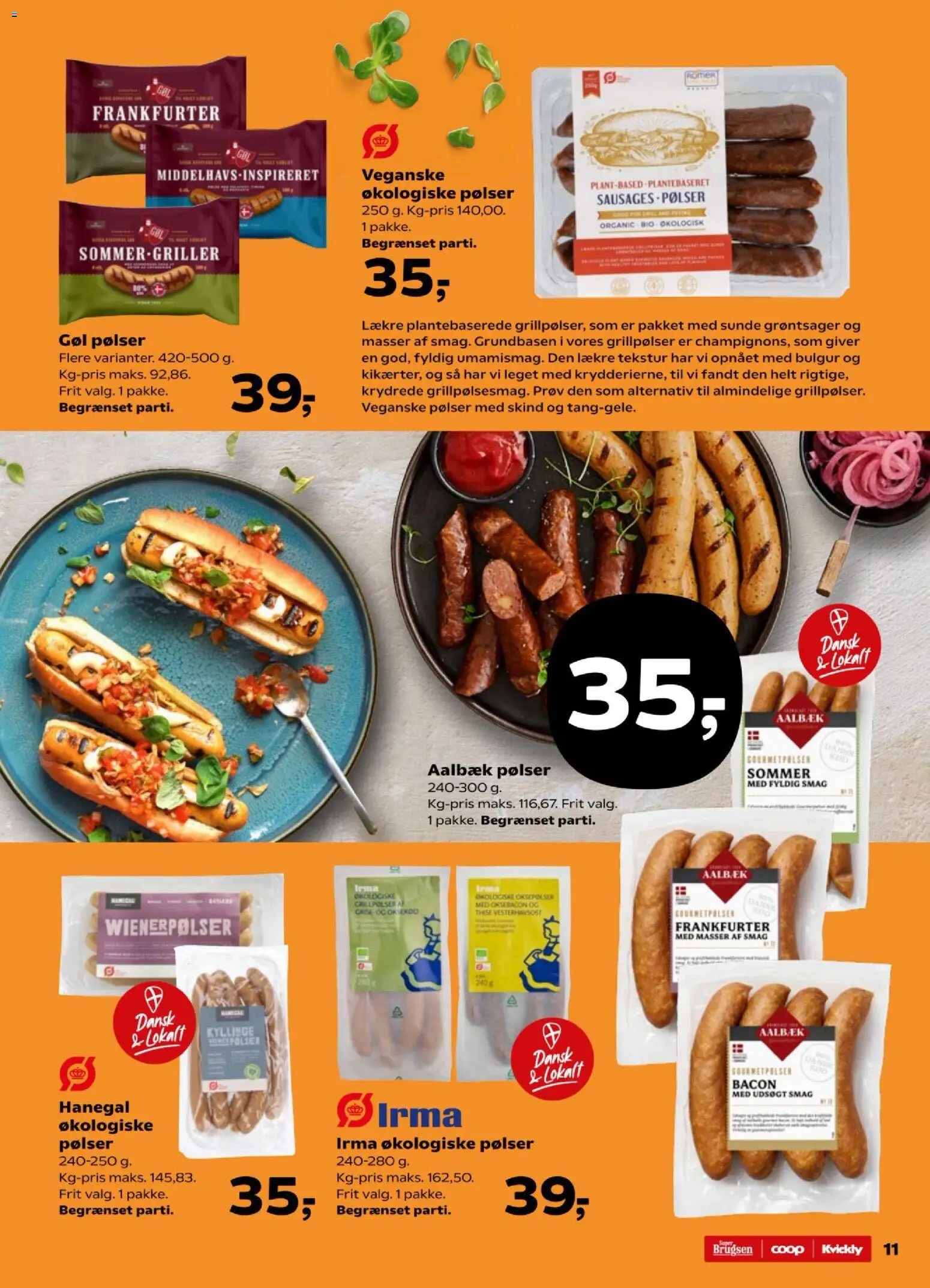 Super Brugsen tilbudsavis – gyldig fra 24.04.2026 | Side: 11 | Produkter: Veganske Pølser, Aparelho de barbear, Bacon, Søm