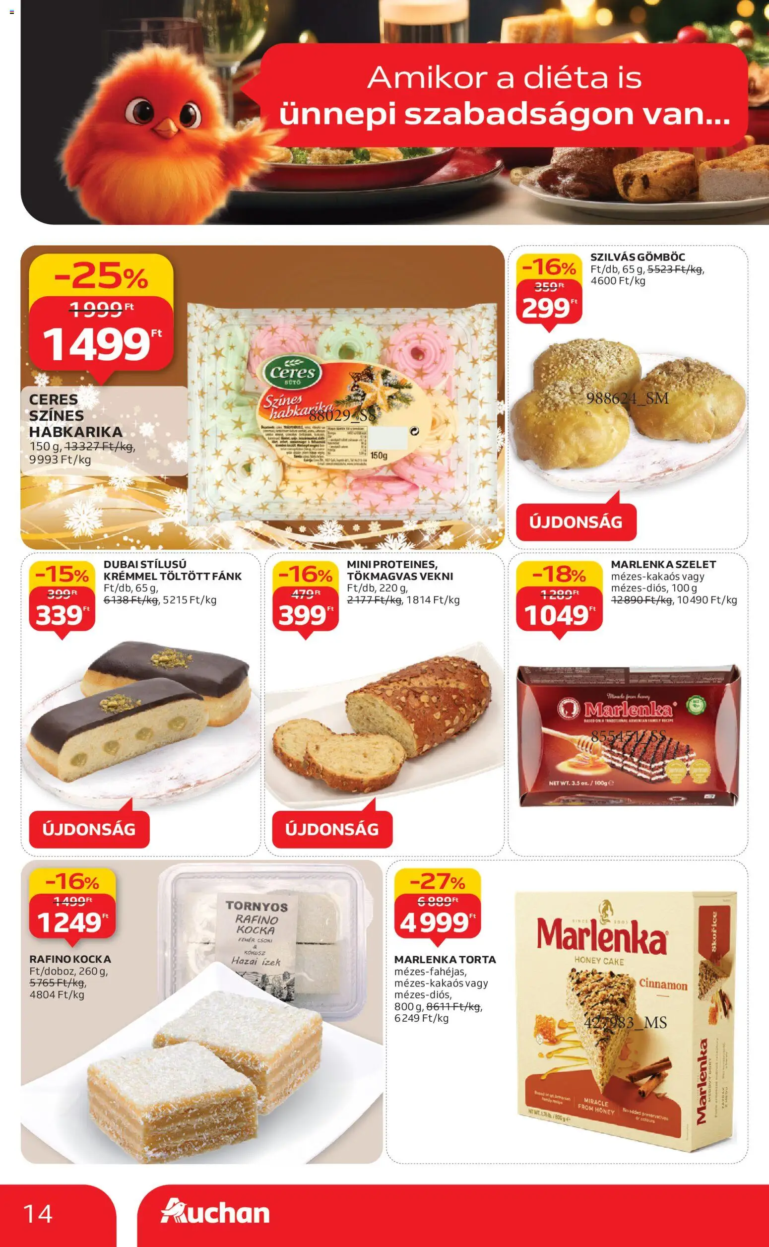 Auchan akciós ujság - amely érvényes a következő dátumtól: 20.11.2025 | Oldal: 14 | Termékek: Torta, Fánk, Sütő, Kokusz