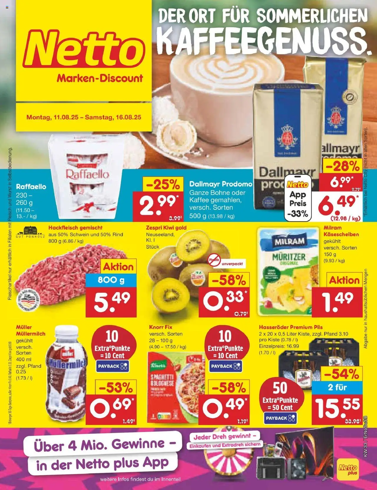 Netto Marken-Discount prospekt Erfurt	 - gültig ab dem 11.08.2025 | Seite: 1 | Produkte: Pils, Knorr, Wurst, Hackfleisch