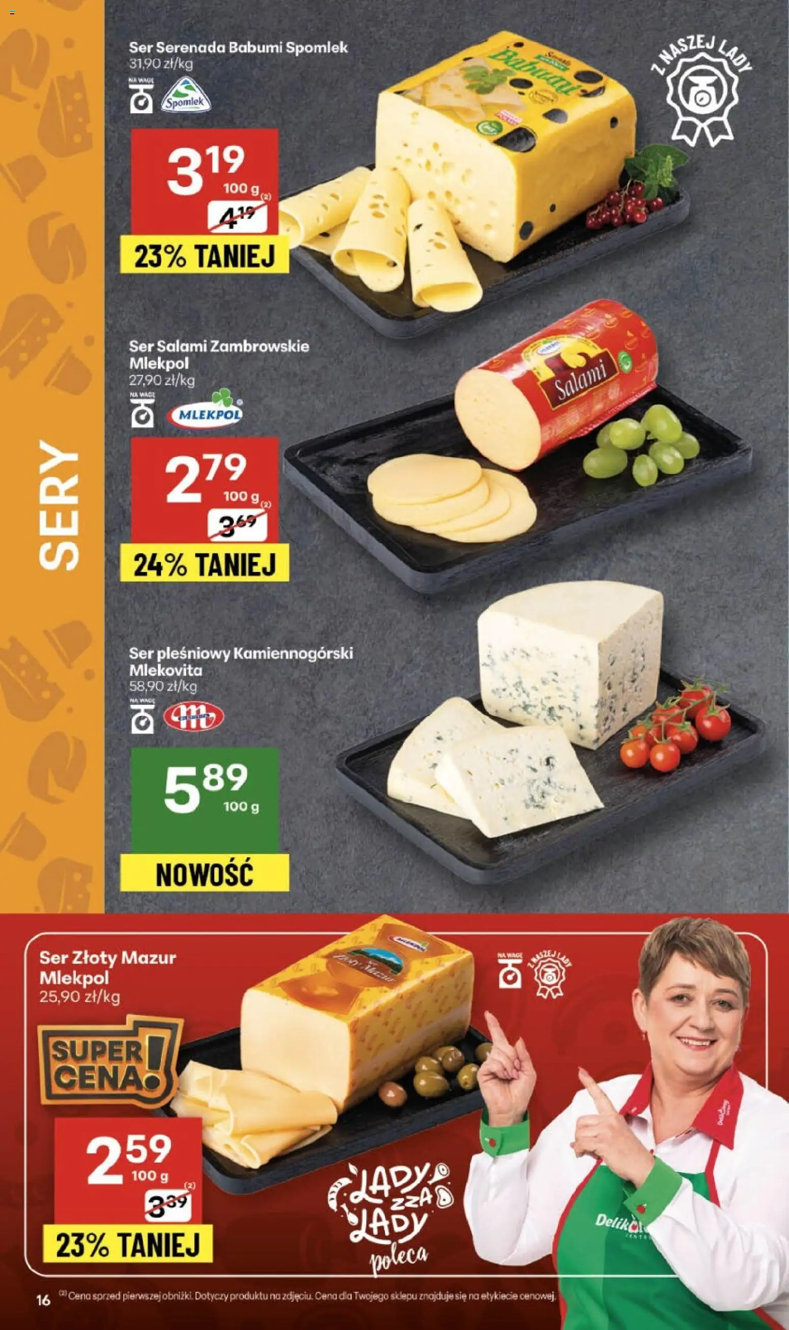 Delikatesy Centrum Gazetka od 13.11.2025 | Strona: 16 | Produkty: Ser pleśniowy, Sery, Ser, Salami
