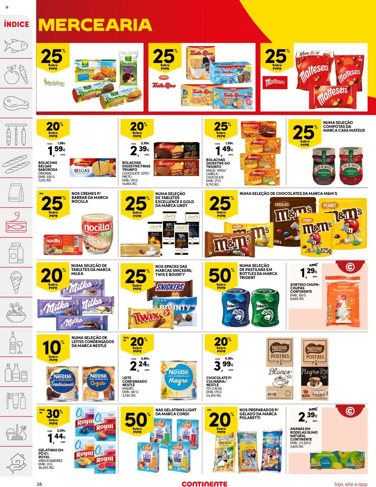 Continente folheto │ válido de 03.06.2025 | Página: 28 | Produtos: Pó, Chocolates, Sal, Sumo