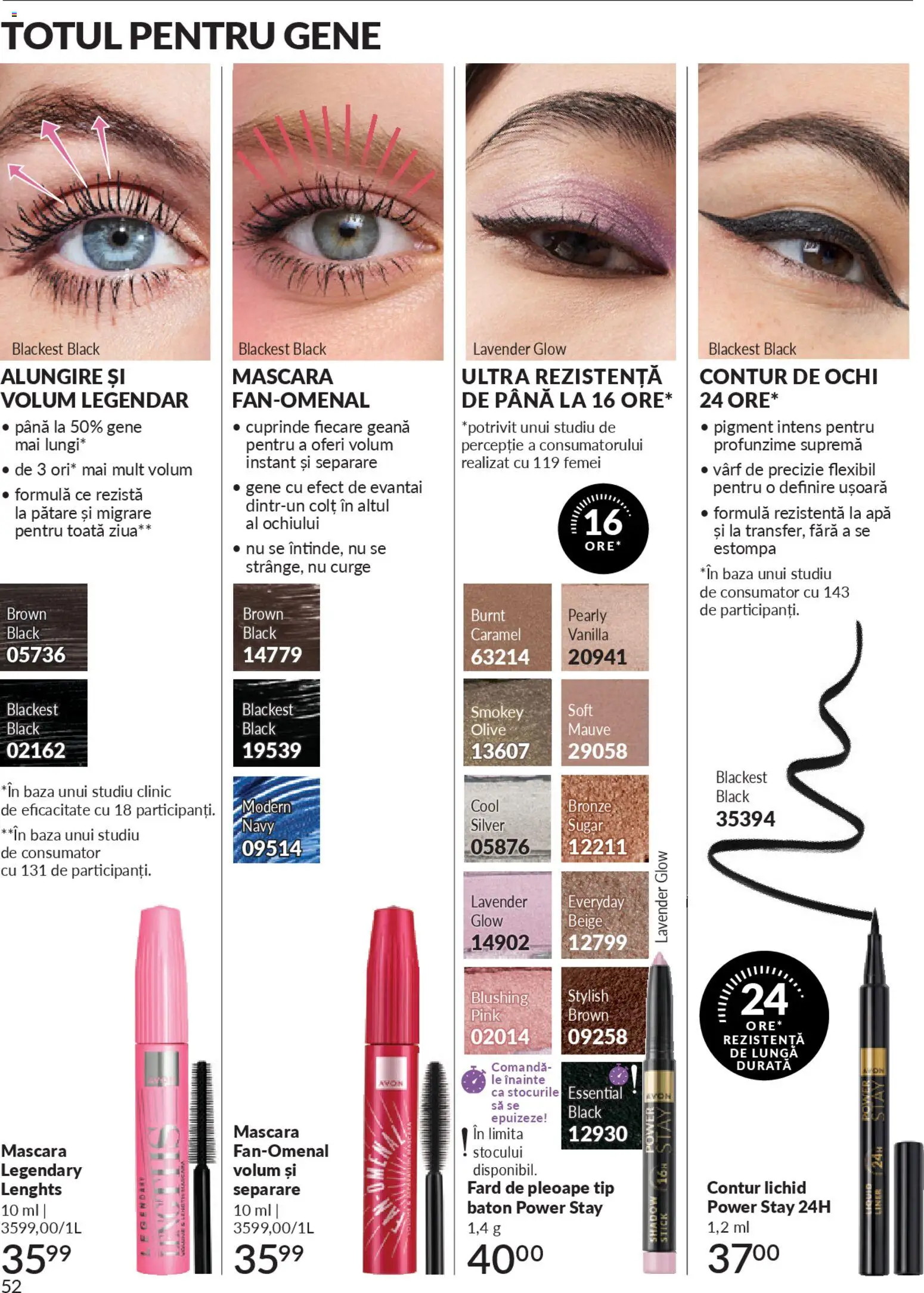 Noul catalog Avon – valabil de la 01.02.2026 | Pagină: 54 | Produse: Mascara, Fard de pleoape, Apă
