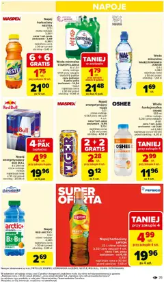Carrefour Gazetka od 28.07.2025 | Strona: 37 | Produkty: Woda mineralna Nałęczowianka, Red bull, Ice Tea, Woda