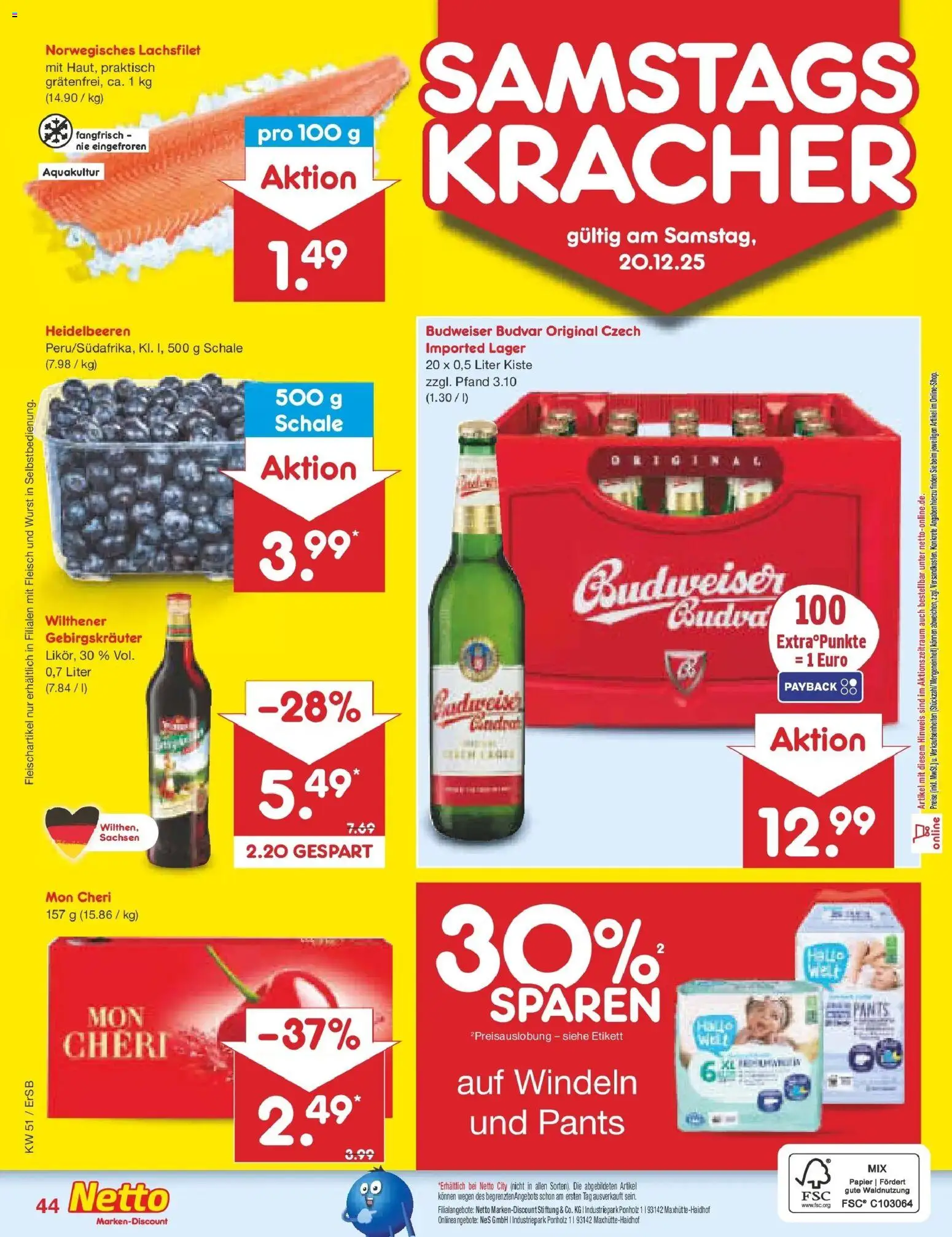 Netto Marken-Discount prospekt Nordhausen	 – gültig ab 15.12.2025 | Seite: 56 | Produkte: Wilthener, Wurst, Fleisch, Mon cheri