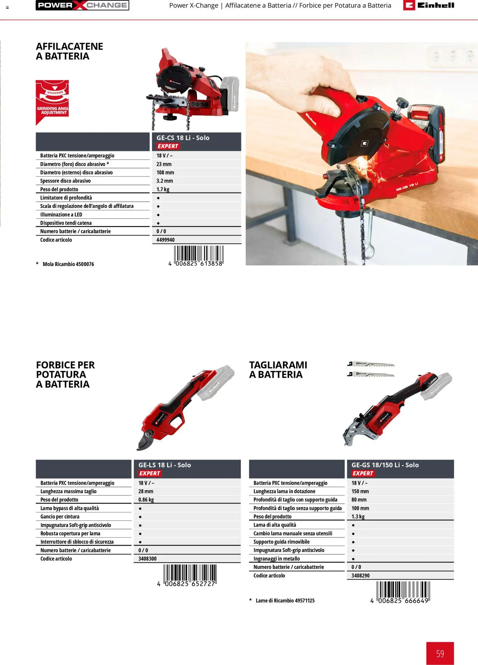 Volantino Einhell del 17.03.2026 | Pagina: 61 | Prodotti: Cintura, Forbice, Scala, Disco