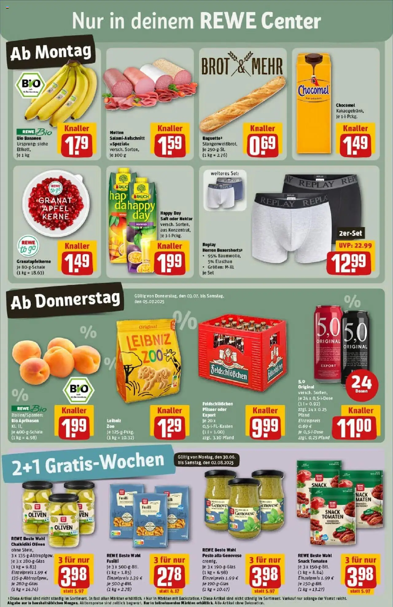 Rewe prospekt Elsterwerda	 - gültig ab dem 29.06.2025 | Seite: 3 | Produkte: Äpfel, Bananen, Chocomel, Pasta