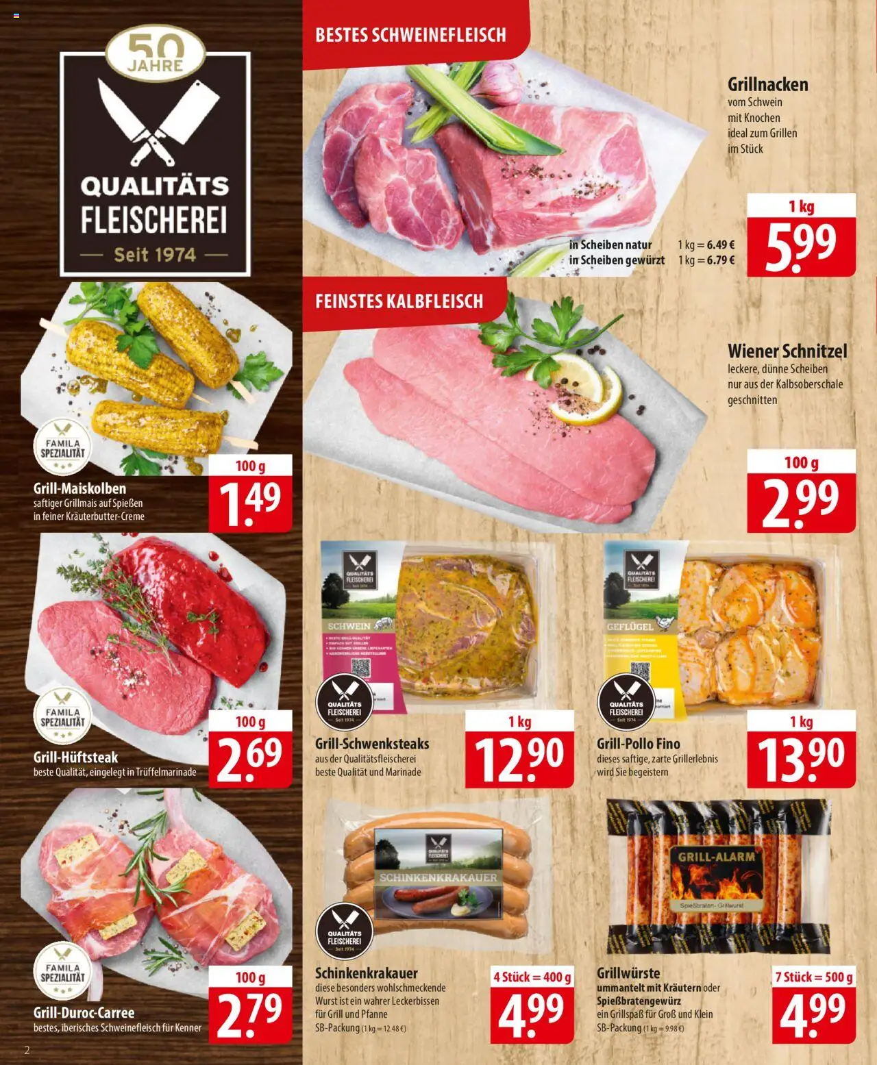 Famila Prospekt 	 - gültig ab dem 23.06.2025 | Seite: 2 | Produkte: Grill, Schnitzel, Wurst, Schweinefleisch