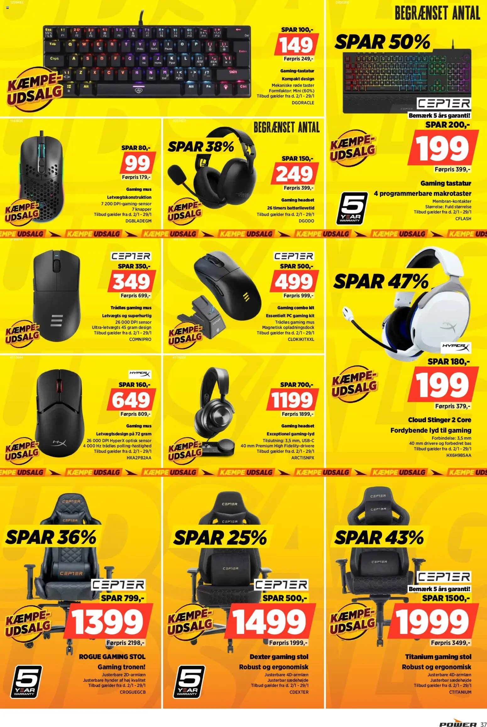 Power tilbudsavis – gyldig fra 16.01.2026 | Side: 37 | Produkter: Mus, Tastatur, Gaming mus, Caps