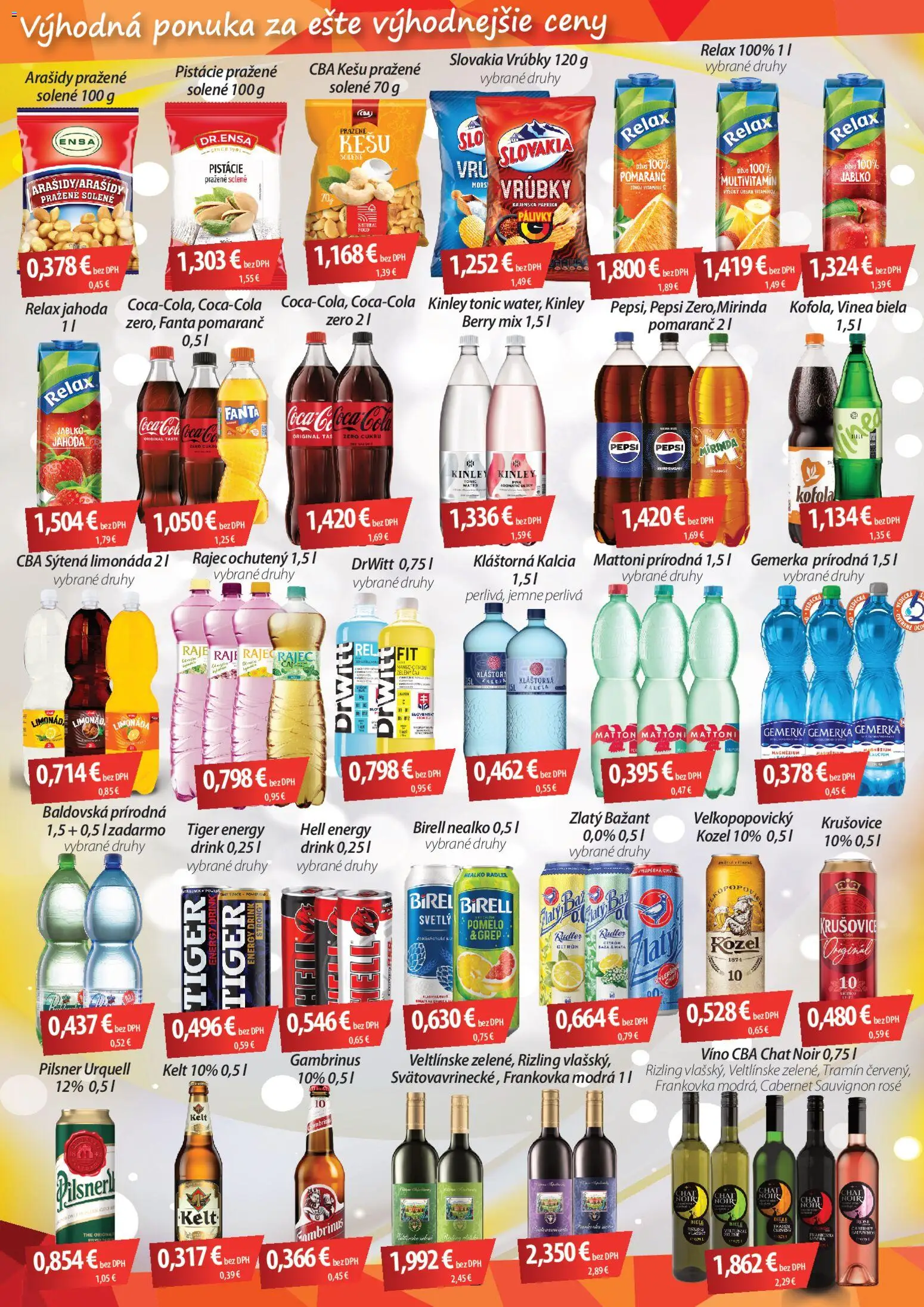 Nové CBA Verex akcie – leták je platný od 06.11.2025 | Strana: 2 | Produkty: Kofola, Pepsi, Grep, Baldovská