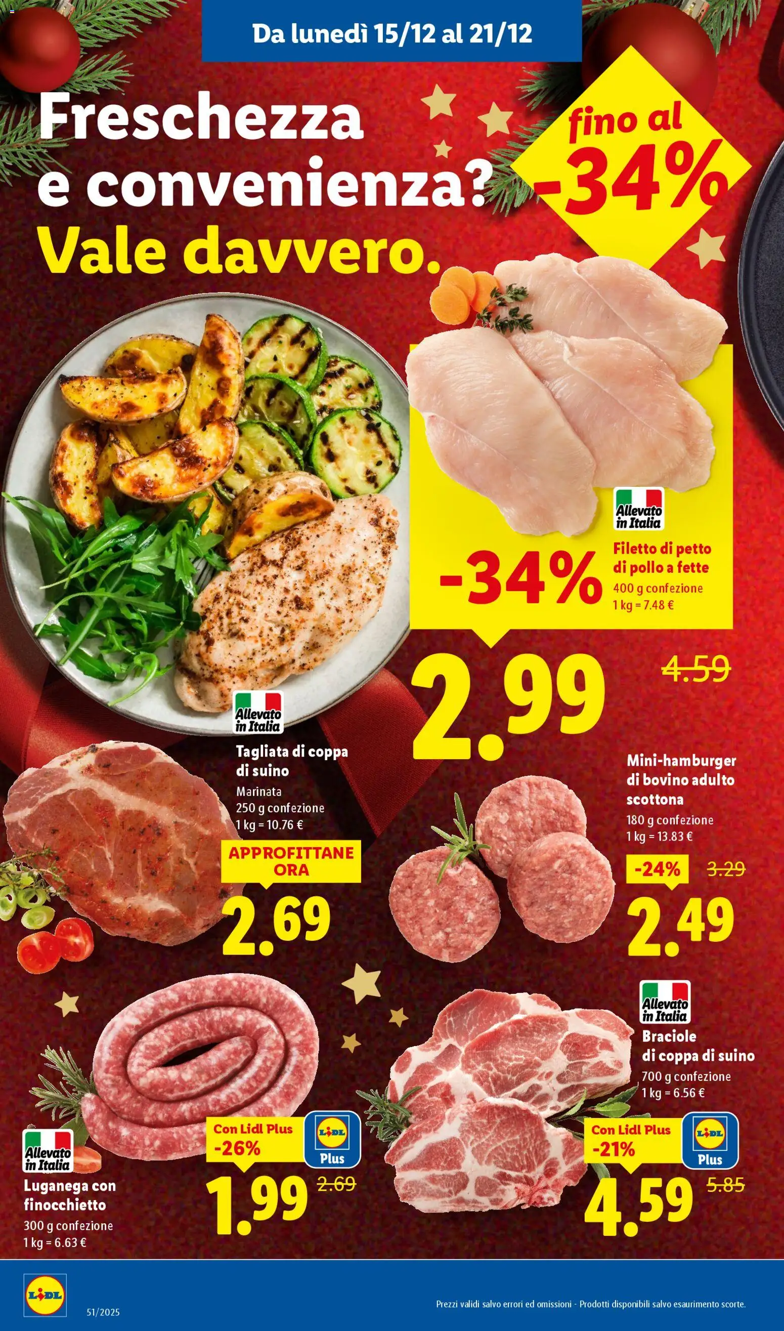 Volantino Lidl del 15.12.2025 | Pagina: 6 | Prodotti: Bovino, Petto di Pollo, Pollo, Suino