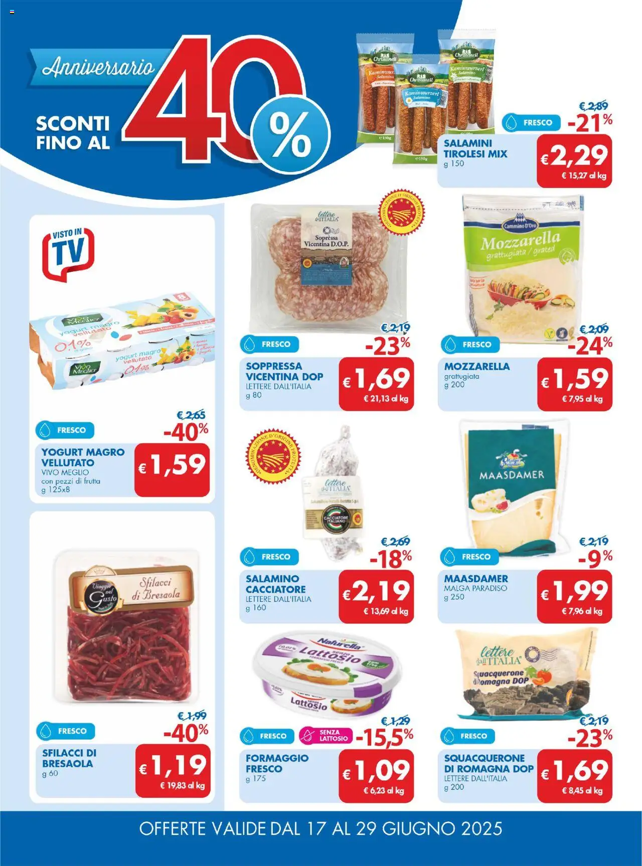 Volantino MD Discount del 17.06.2025 | Pagina: 4 | Prodotti: Yogurt, Bresaola, Frutta, Formaggio