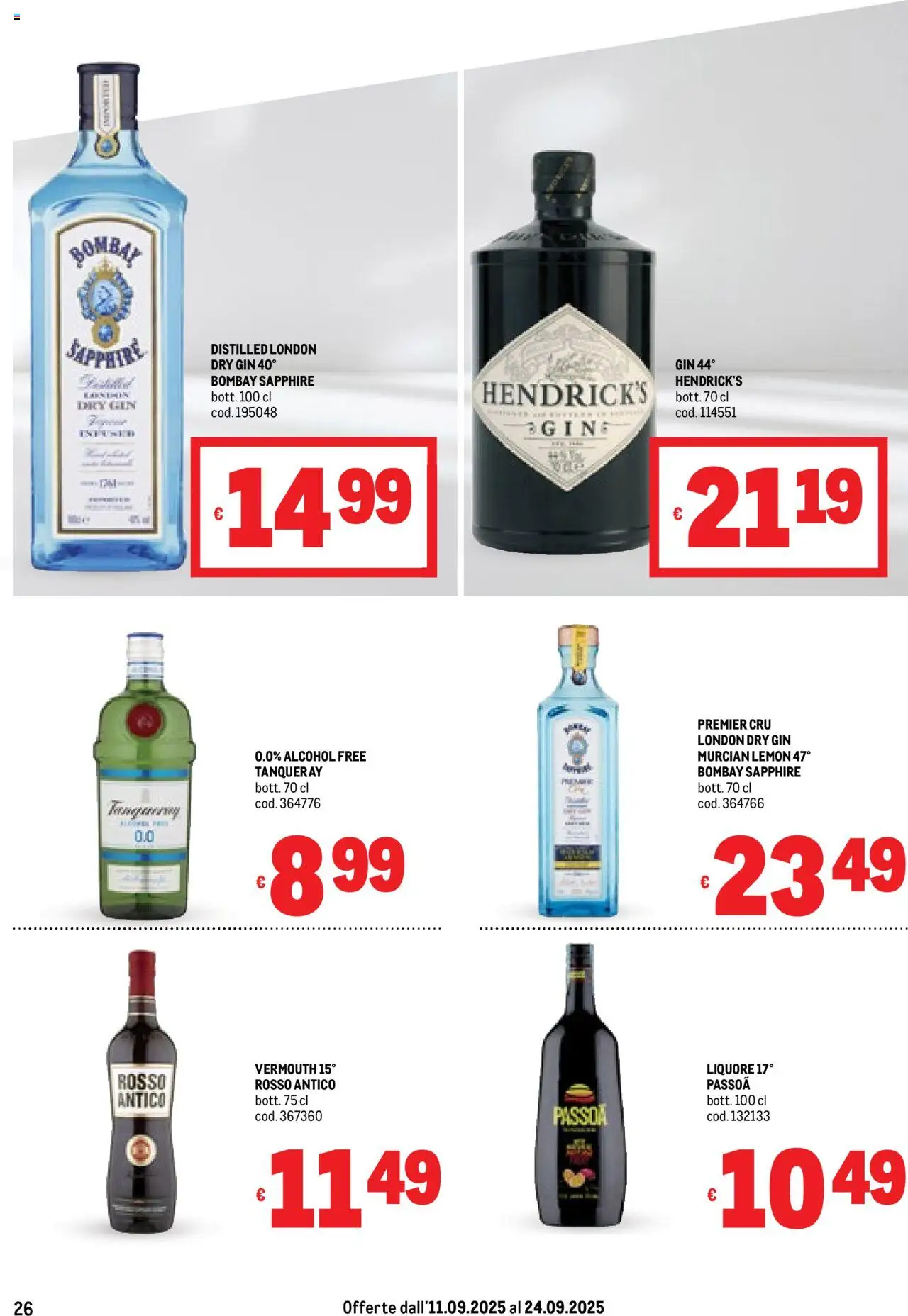 Volantino Metro del 11.09.2025 | Pagina: 26 | Prodotti: Gin, Liquore