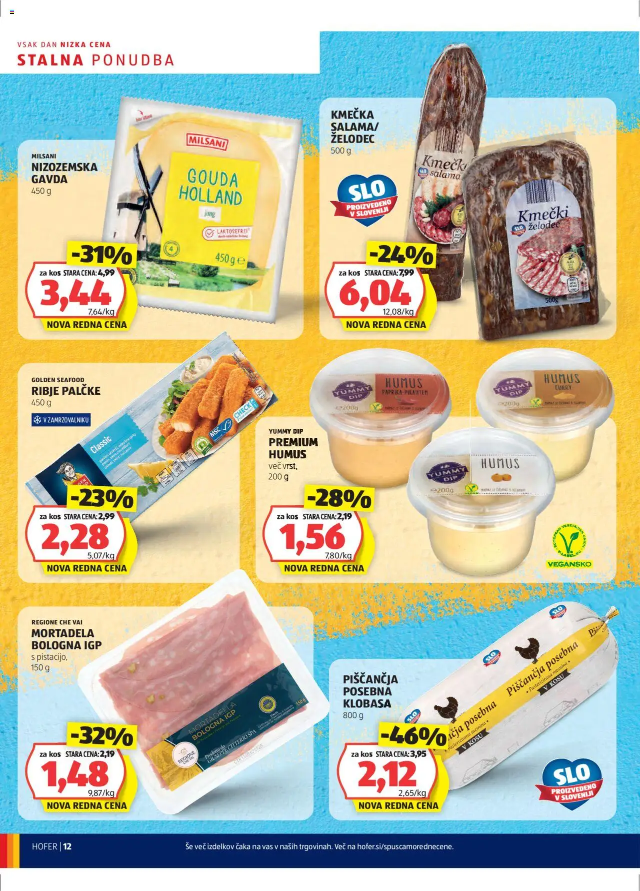 Hofer SI katalog | vrijedi od 16.10.2025 | Stranica: 12 | Proizvodi: Salama, Mortadela, Curry, Humus
