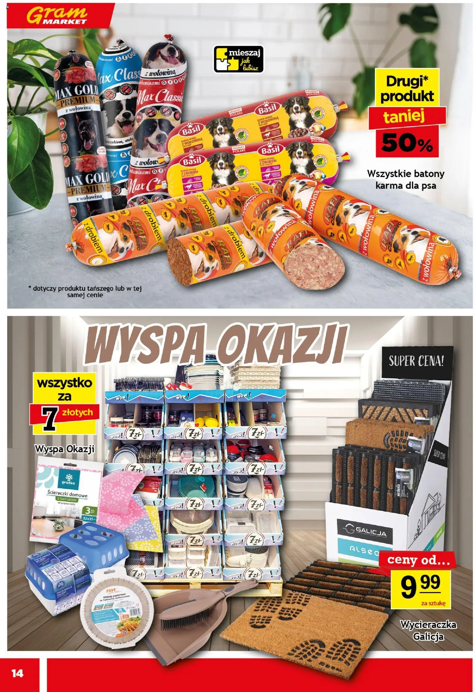 Gram Market Gazetka od 21.01.2026 | Strona: 14 | Produkty: Wycieraczka, Karma dla psa, Wołowina