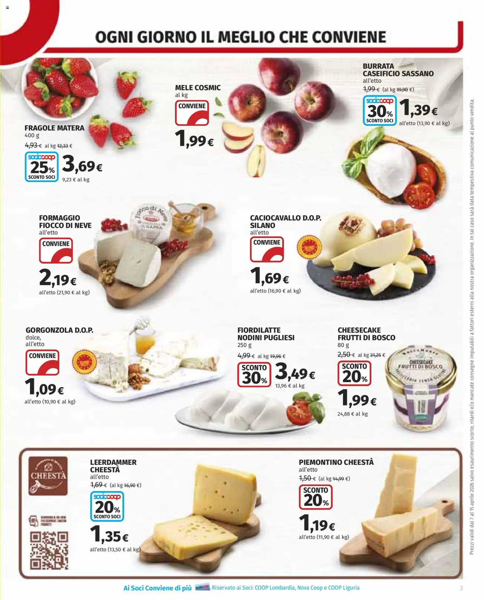 Volantino COOP del 07.04.2026 | Pagina: 3 | Prodotti: Fragole, Formaggio, Data, Burrata