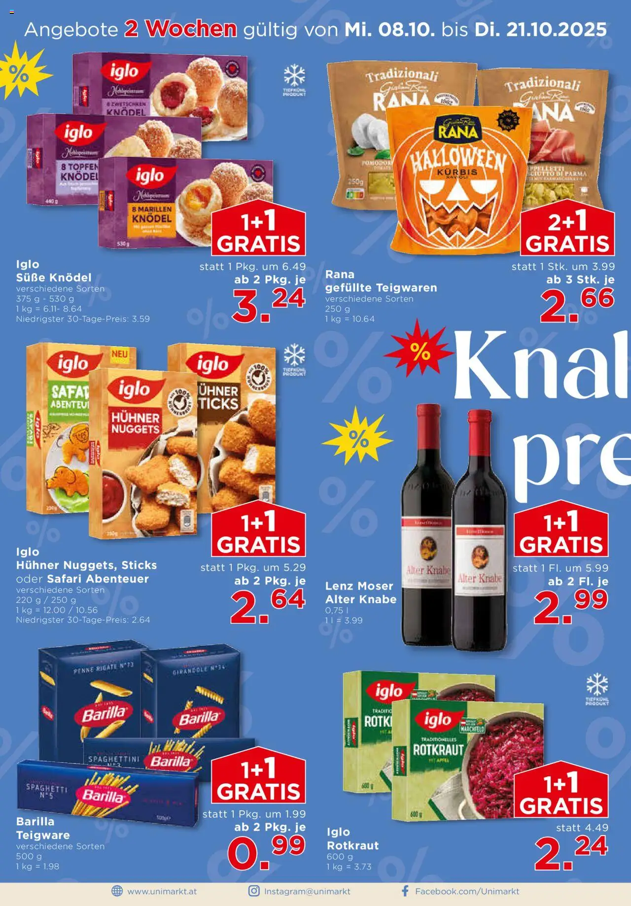 Unimarkt Flugblatt gültig ab 08.10.2025 | Seite: 2 | Produkte: Kürbis, Hajdina liszt