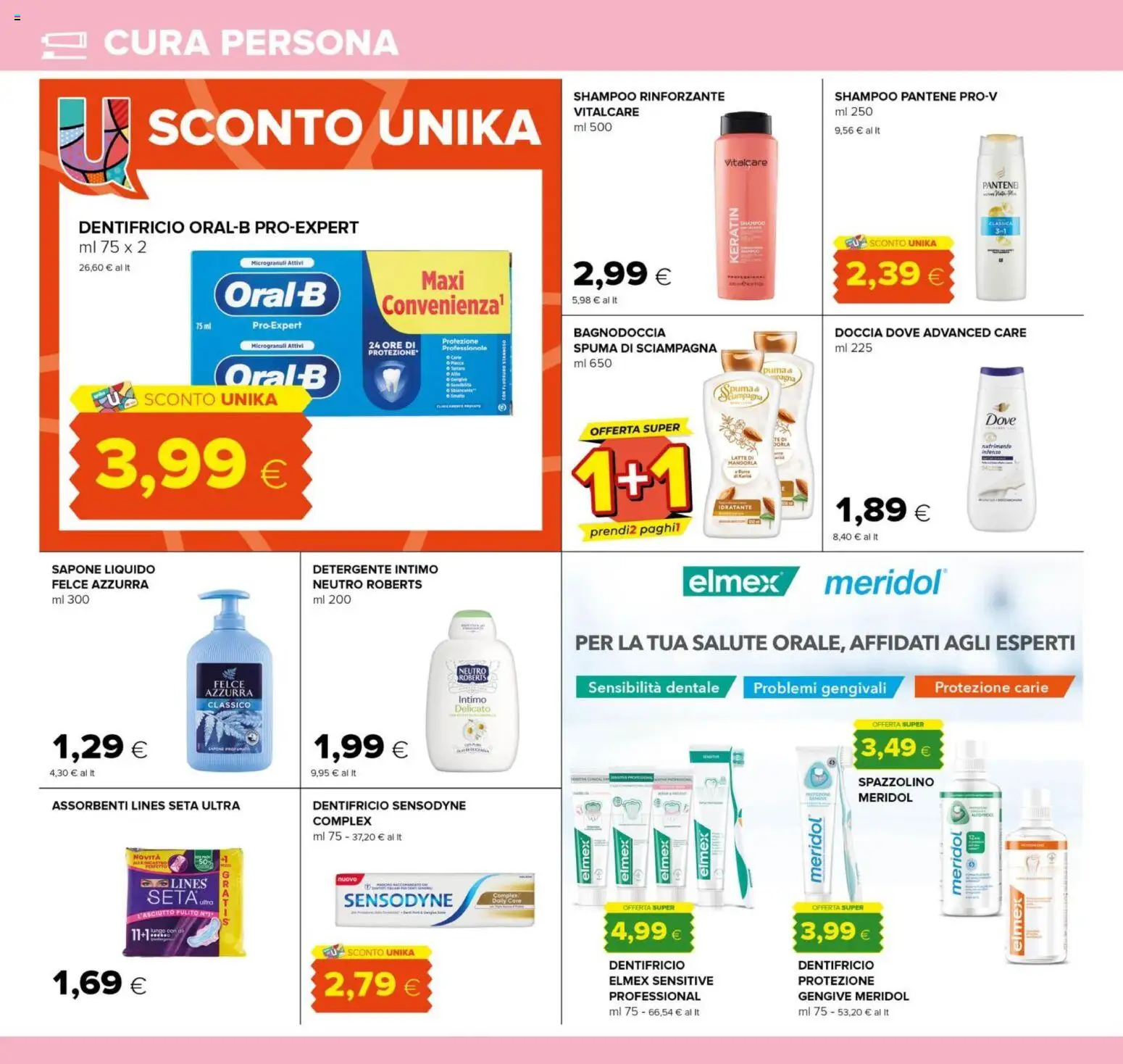 Volantino Oasi del 06.11.2025 | Pagina: 26 | Prodotti: Dentifricio, Spazzolino, Detergente, Intimo