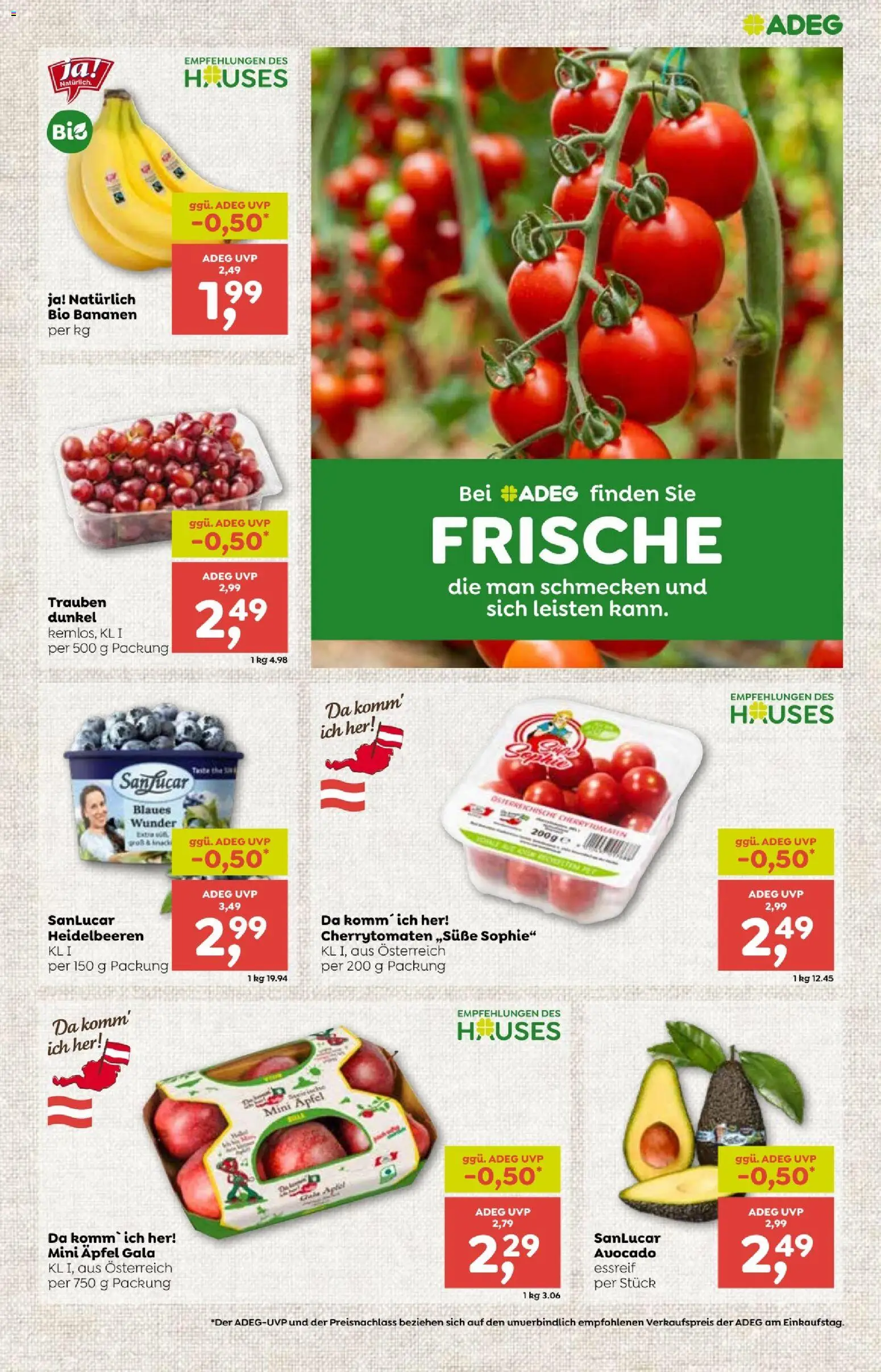ADEG Vorarlberg gültig ab 15.01.2026 | Seite: 7 | Produkte: Avocado, Äpfel, Bananen