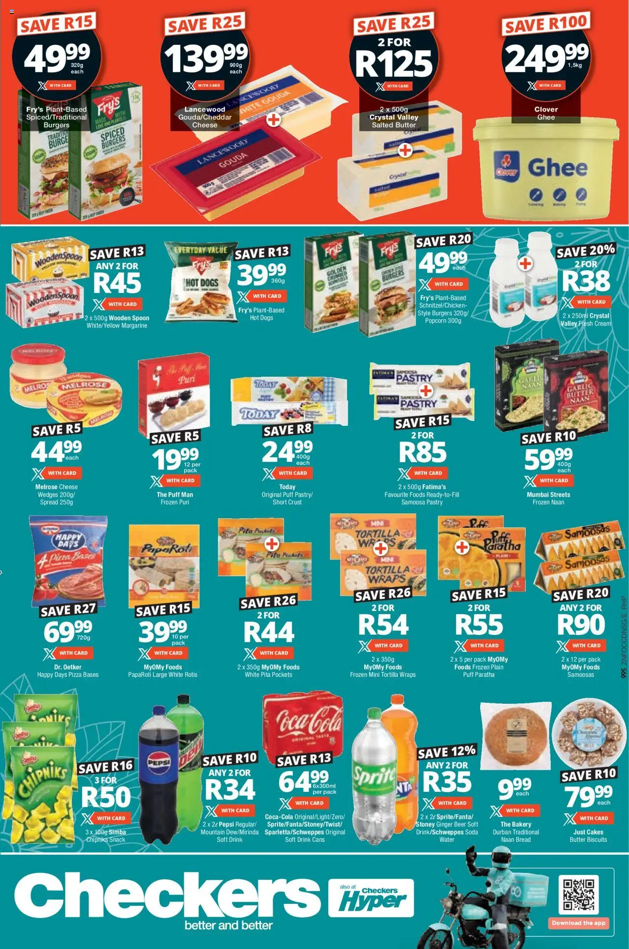 New Checkers catalogue – valid from 01.09.2025 | Page: 2 | Products: Butter, Bread, Pizza, Hot dogs