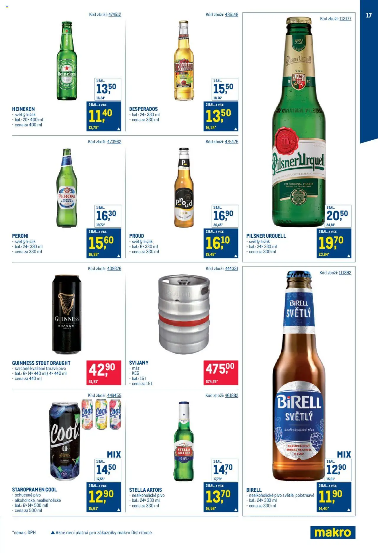 Makro leták - Bar od 08.10.2025 | Strana: 17 | Produkty: Desperados, Staropramen Cool, Nealkoholické pivo, Stella Artois