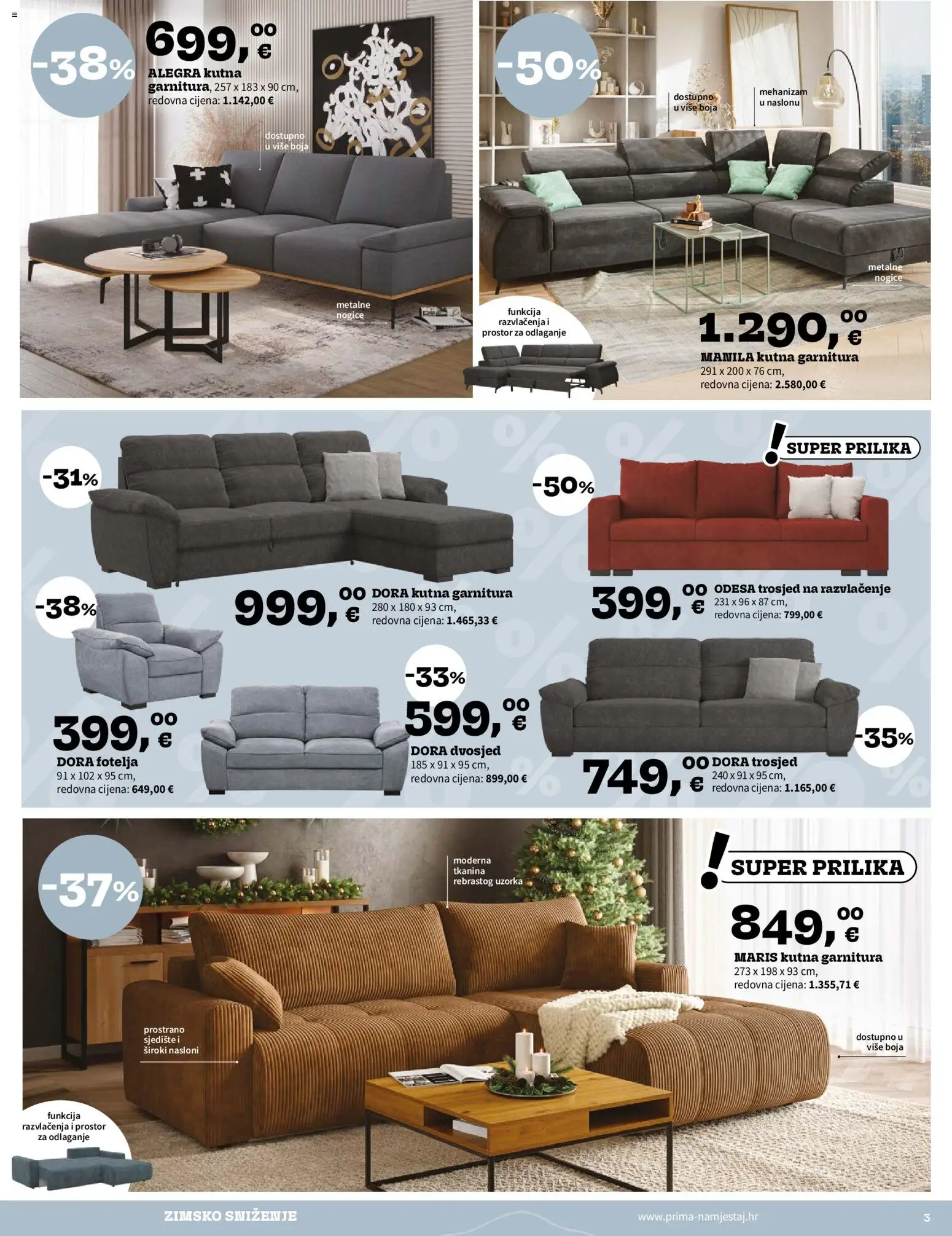 Prima katalog | vrijedi od 29.12.2025 | Stranica: 3 | Proizvodi: Trosjed, Fotelja, Kutna garnitura, Dvosjed