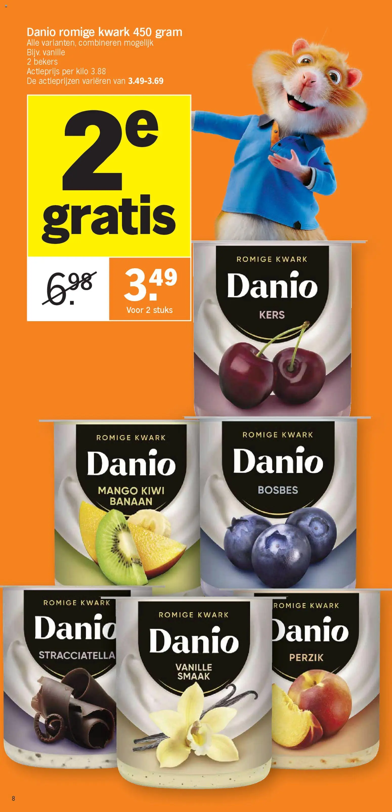 {H1} | Pagina: 8 | Producten: Kiwi, Kwark, Mango, Banaan