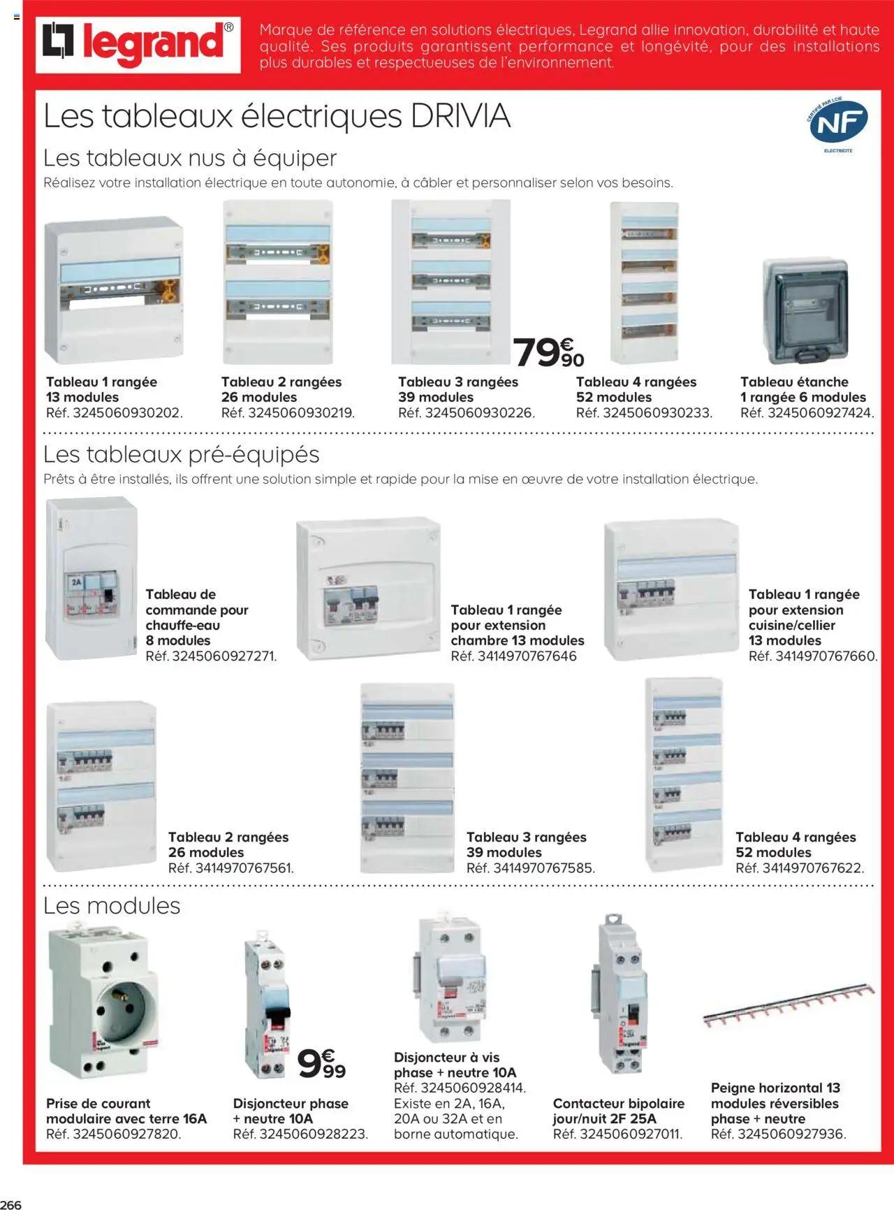 {H1} | Page: 266 | Produits: Peigne, Disjoncteur, Prise