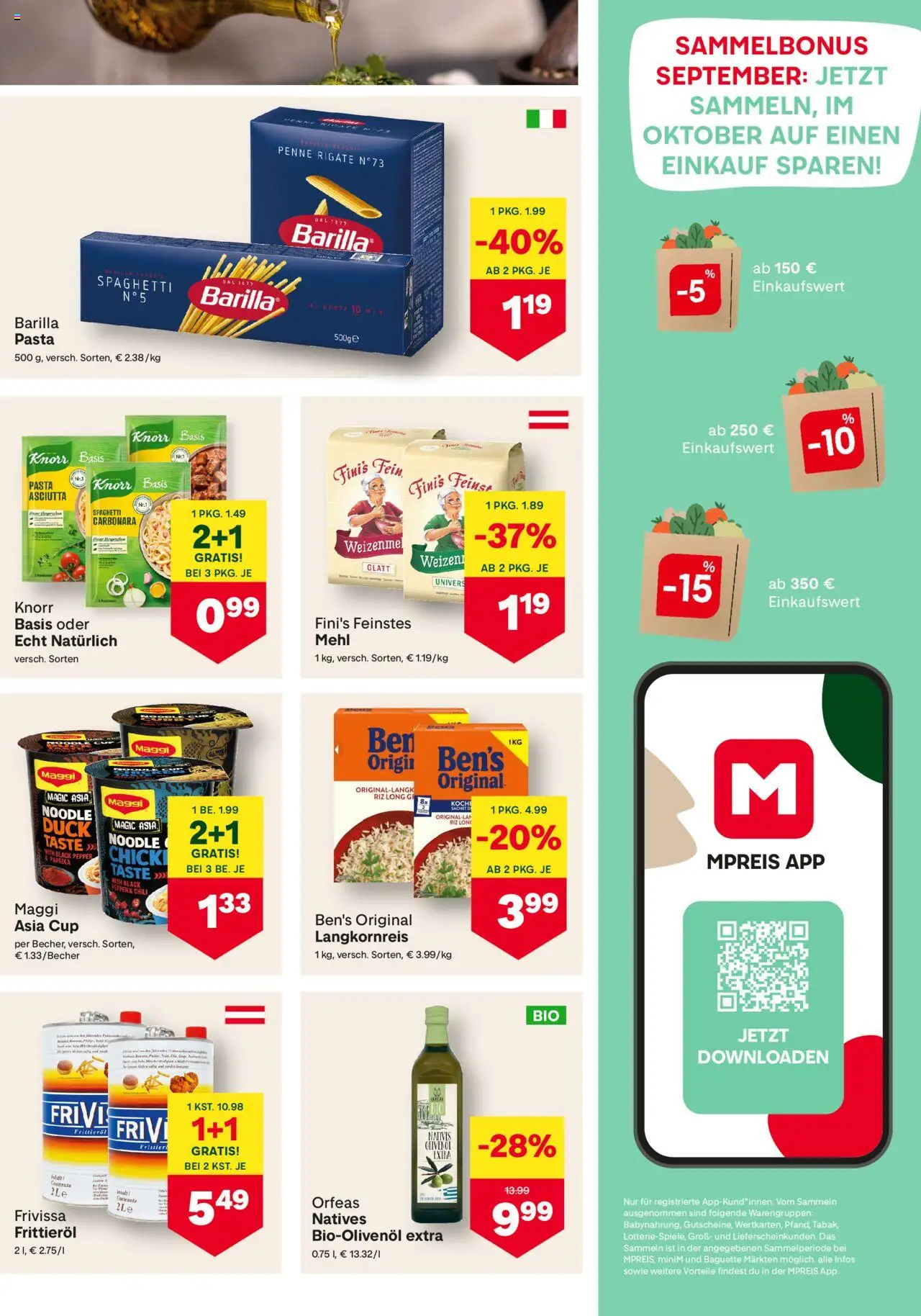 MPREIS Absam gültig ab 04.09.2025 | Seite: 13 | Produkte: Pasta, Chili, Jääkaappipakastin, Hajdina liszt