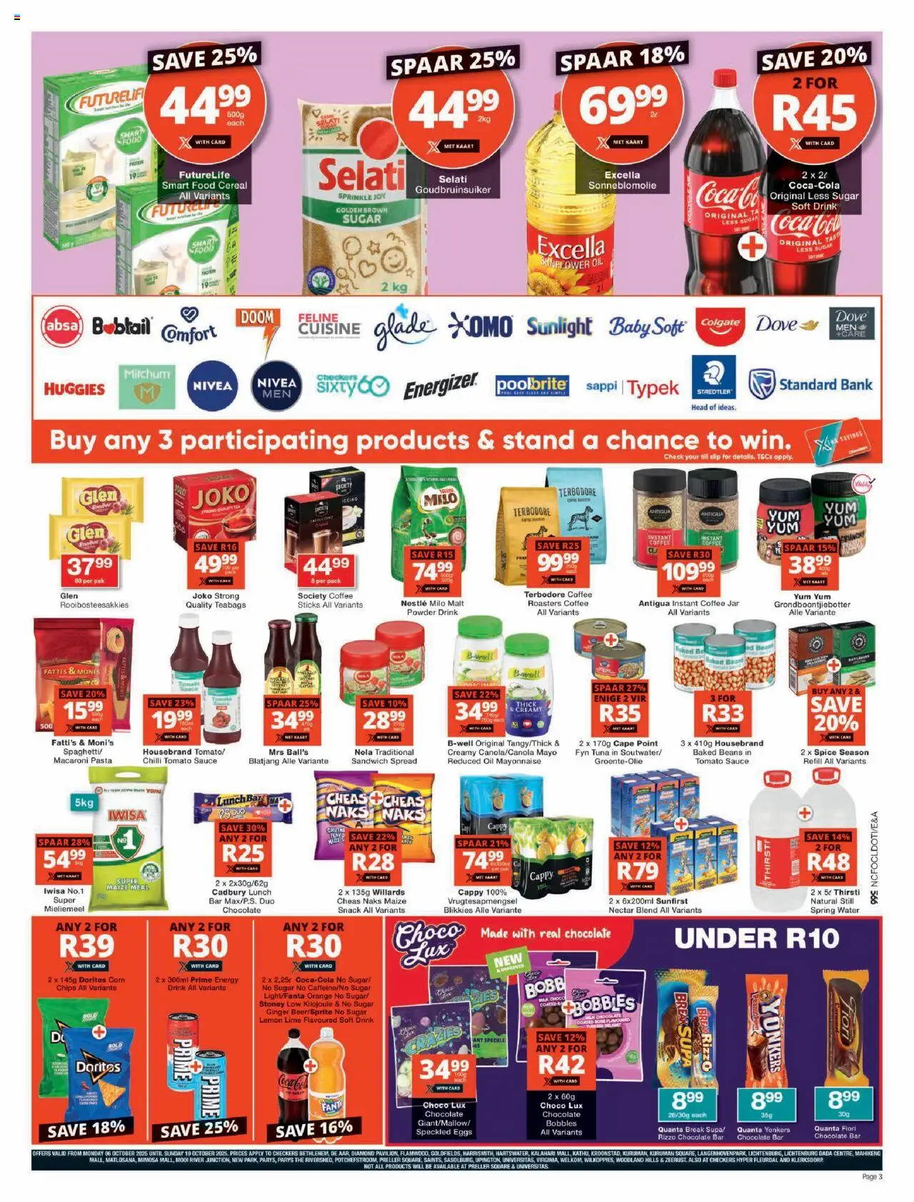 New Checkers catalogue – valid from 06.10.2025 | Page: 3 | Products: Corn, Tuna, Pasta, Mayonnaise