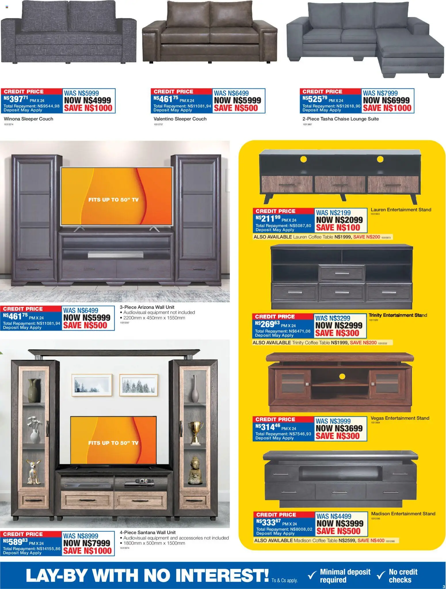 New OK Furniture catalogue – valid from 16.02.2026 | Page: 3 | Products: Couch, TV, Wall unit, Coffee