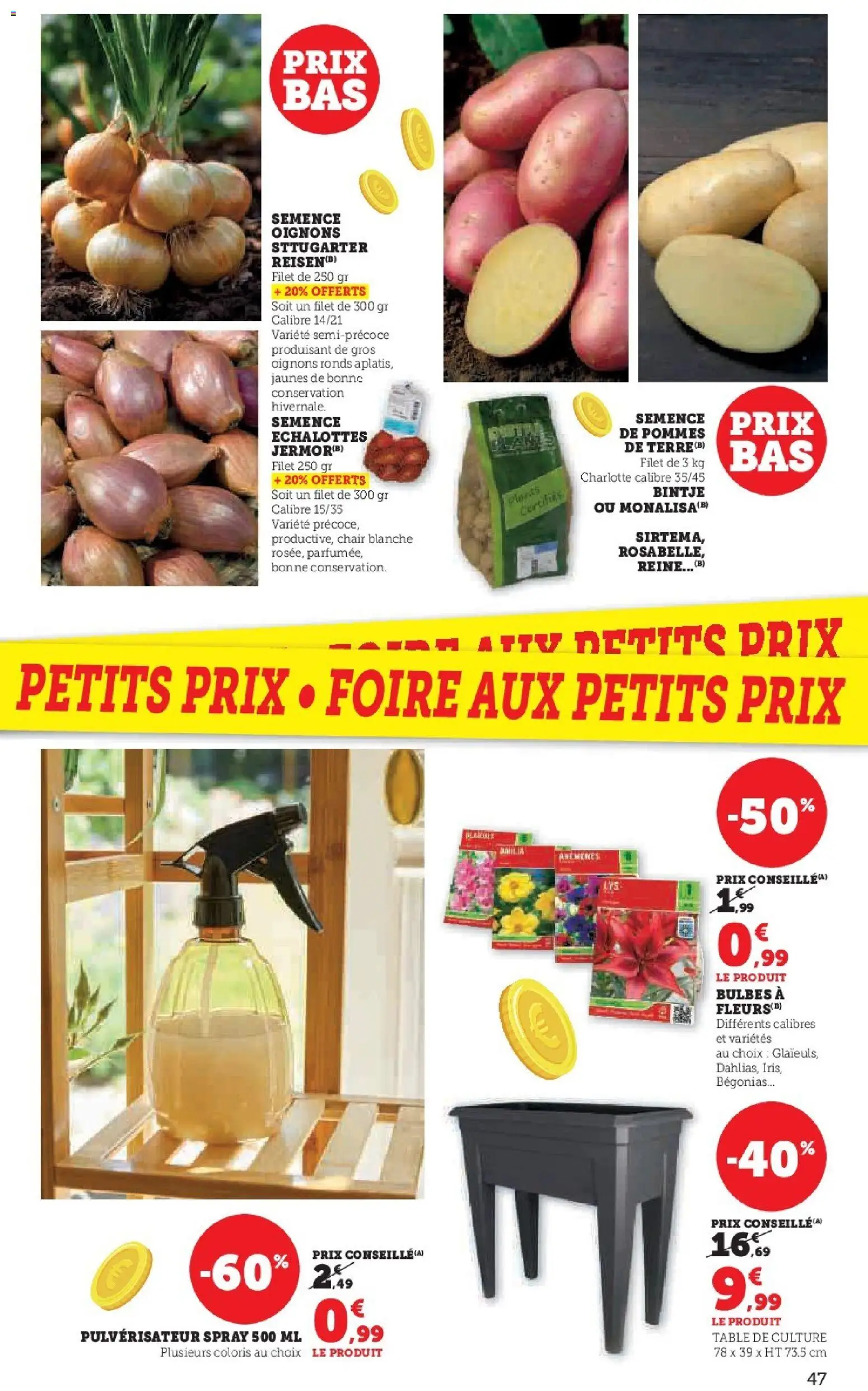 {H1} | Page: 47 | Produits: Table, Pommes, Oignons