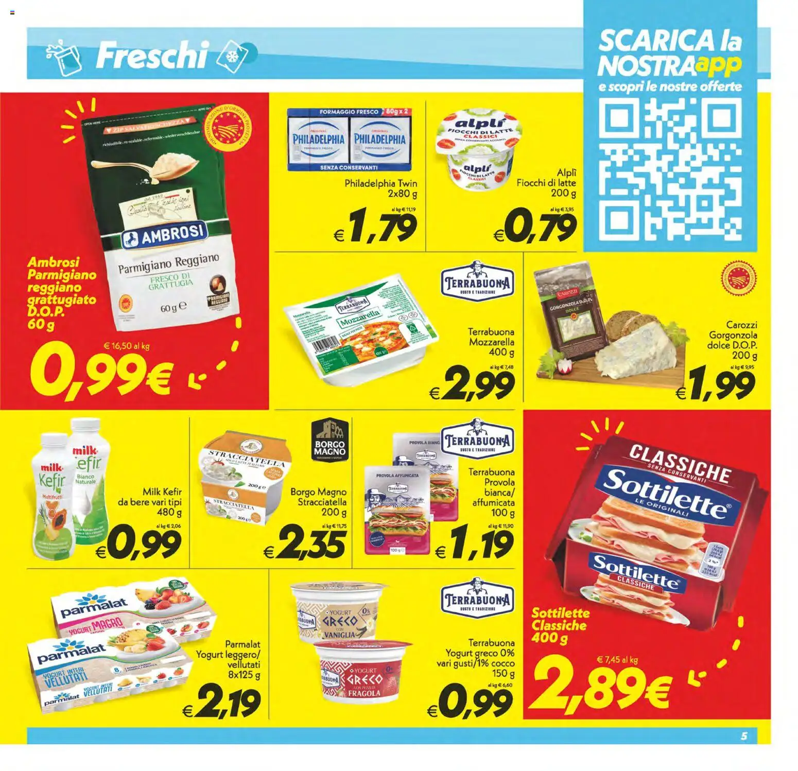 Volantino SuperConveniente del 07.04.2026 | Pagina: 5 | Prodotti: Yogurt greco, Fiocchi, Mozzarella, Cocco