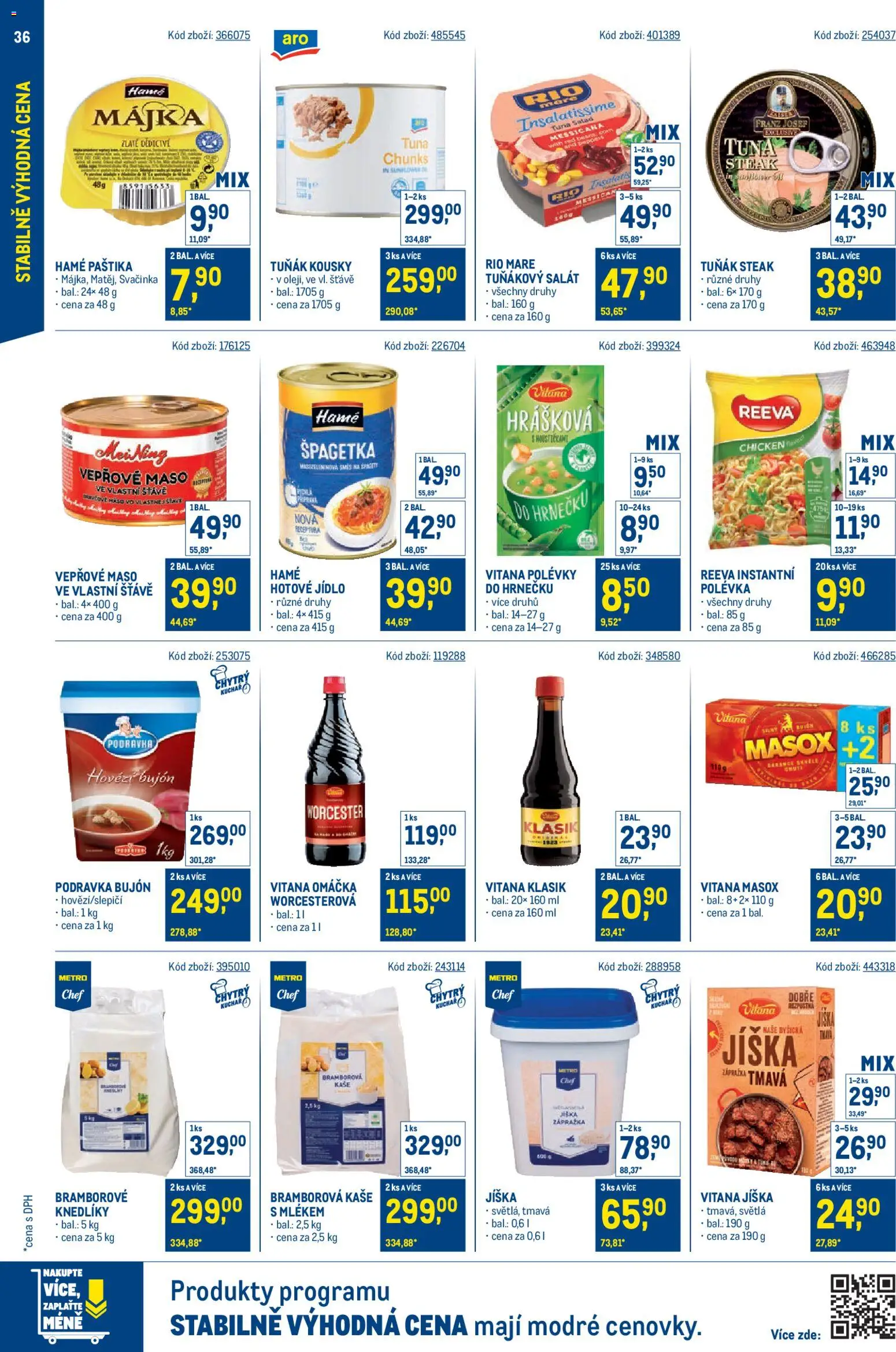 Makro leták - Stabilně výhodná cena od 28.01.2026 | Strana: 36 | Produkty: Steak, Masox, Kaše, Tuňák steak