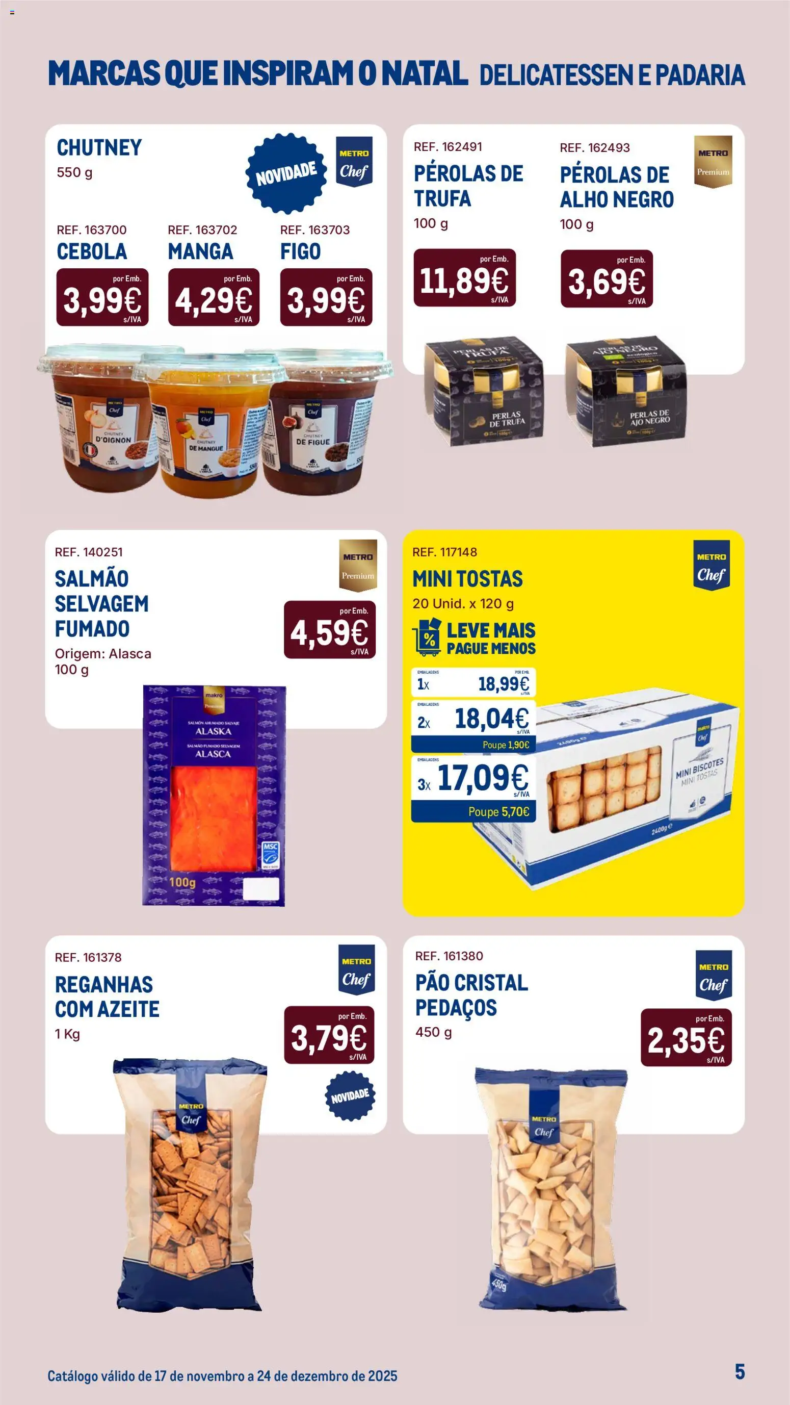 Makro Marcas que Inspiram o Natal │ válido de 17.11.2025 | Página: 5 | Produtos: Padaria, Cebola, Salmão, Pão