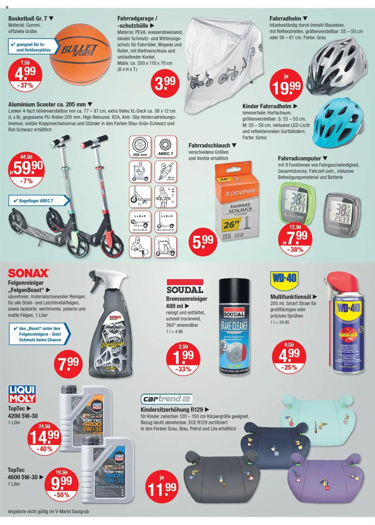 V-Markt - /Oberbayern - gültig ab dem 28.08.2025 | Seite: 16 | Produkte: Top, Fahrradcomputer, Basketball, Slip