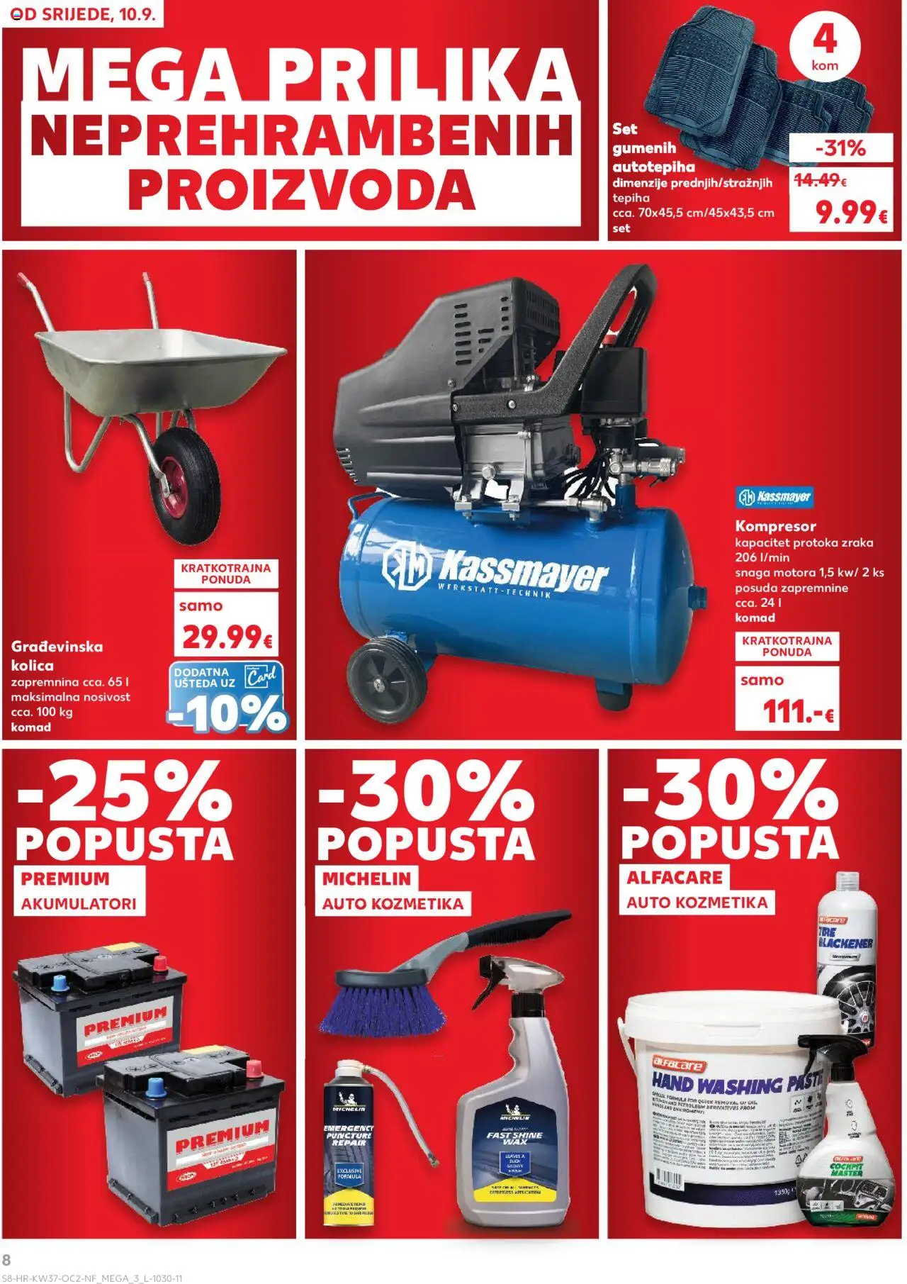 Kaufland katalog | vrijedi od 10.09.2025 | Stranica: 8 | Proizvodi: Kolica, Kompresor, Građevinska kolica