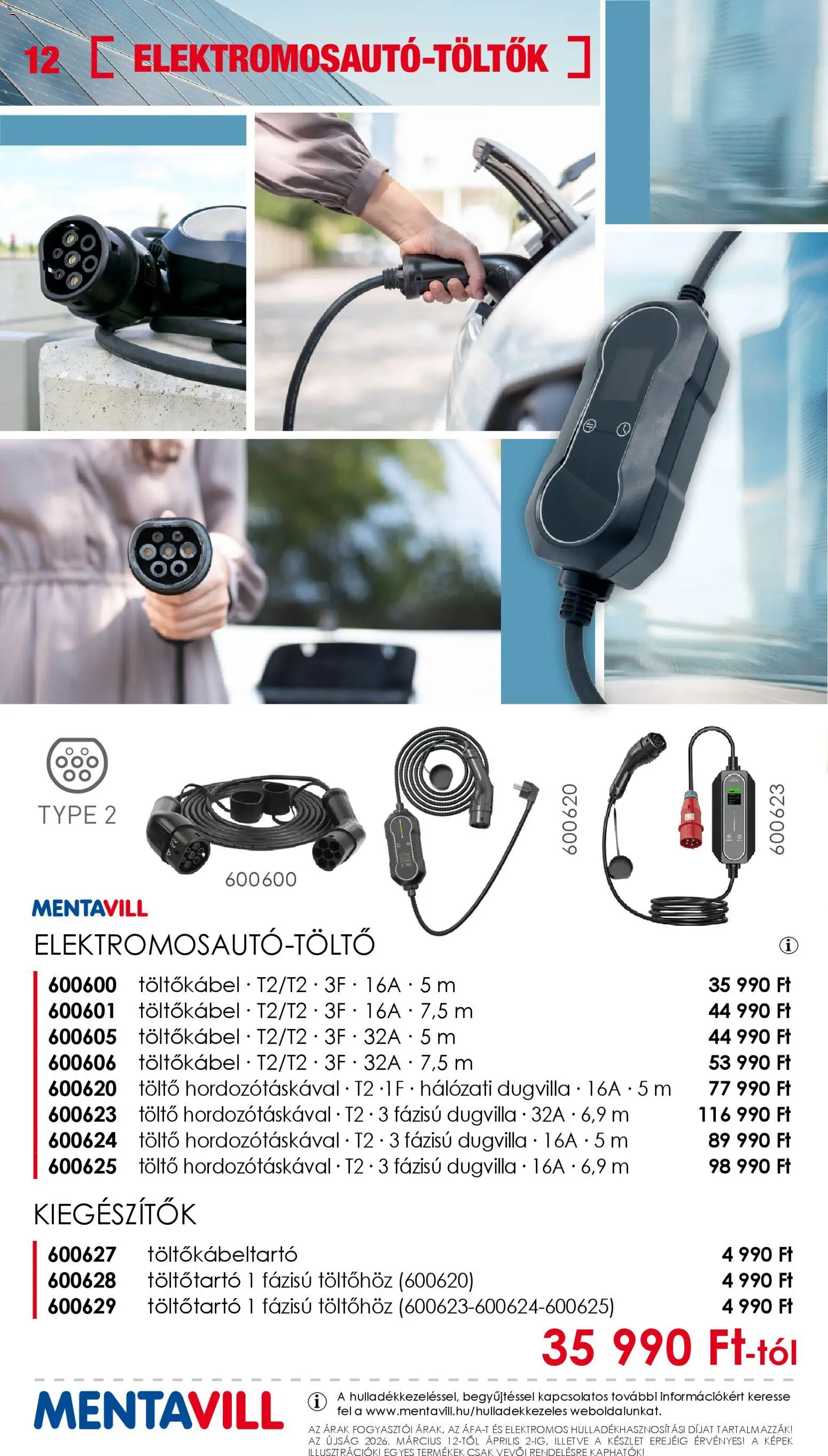 Mentavill akciós ujság - amely érvényes a következő dátumtól: 12.03.2026 | Oldal: 12 | Termékek: Töltő