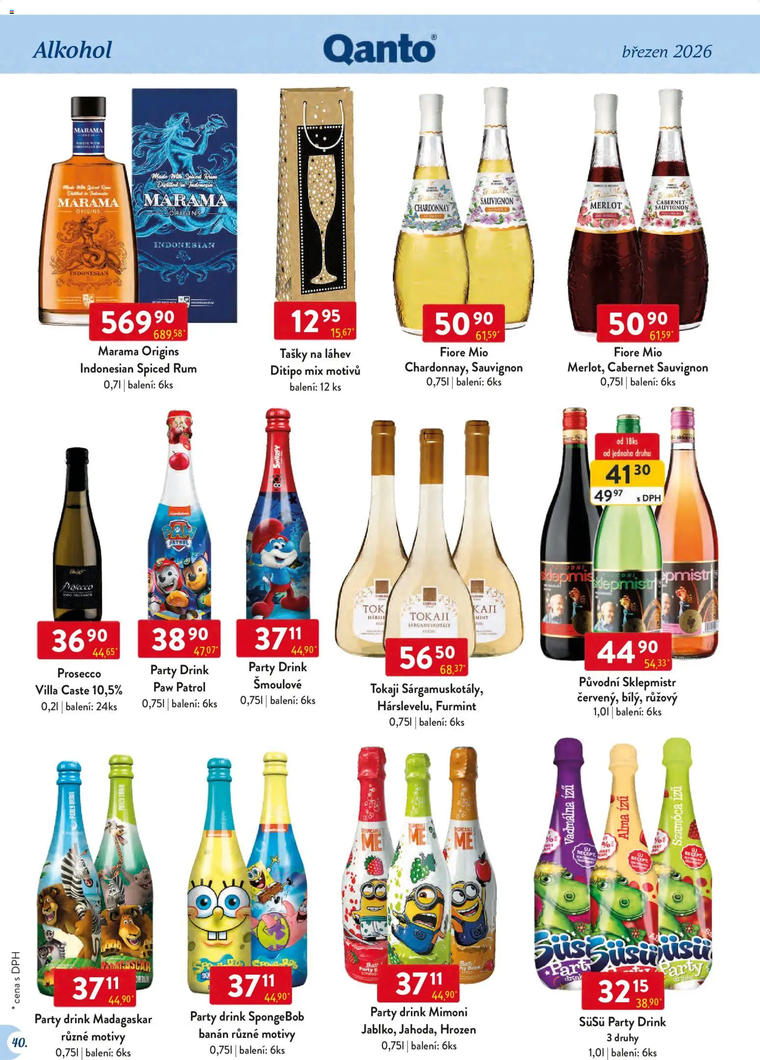 Astur & Qanto leták - Velkoobchod 03/2026 od 01.03.2026 | Strana: 40 | Produkty: Rum, Víno, Banán, Cabernet Sauvignon