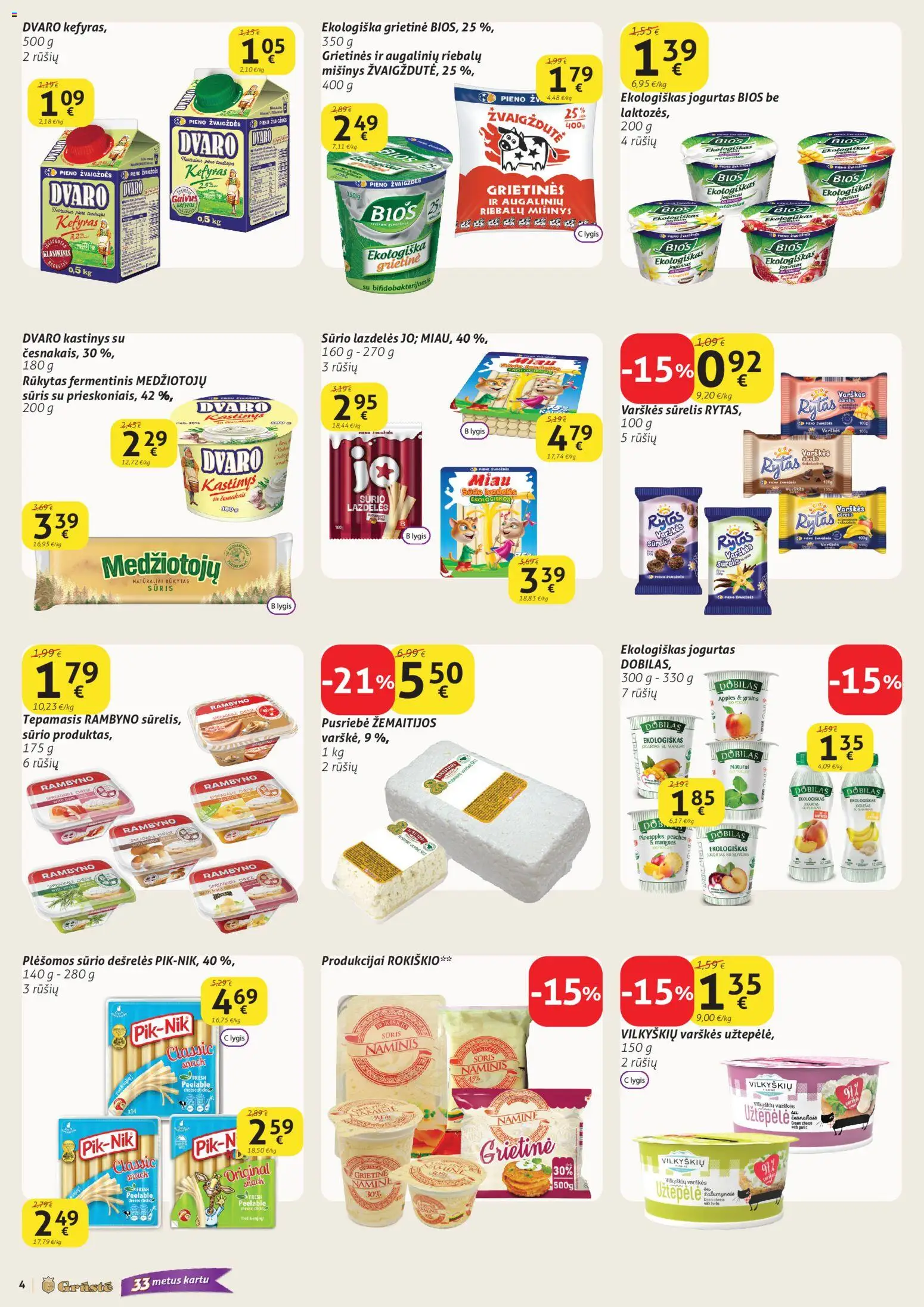 GRUSTE akcijos nuo 02.01.2026 | Puslapis: 4 | Prekių: Užtepėlė, Sūrelis, Jogurtas, Grietinė
