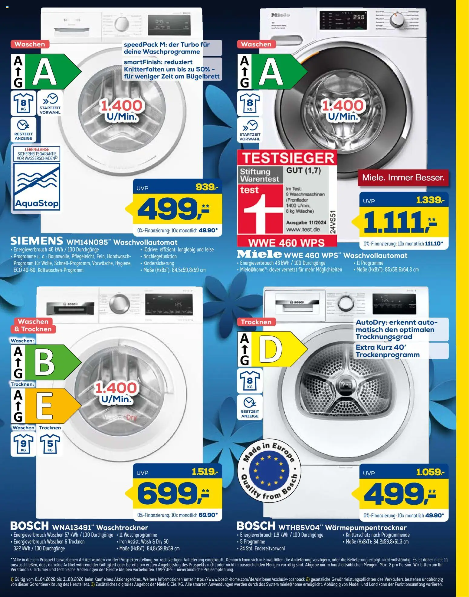 Euronics Prospekt 	 – gültig ab 25.04.2026 | Seite: 11 | Produkte: Miele, Bosch, Siemens, Waschtrockner