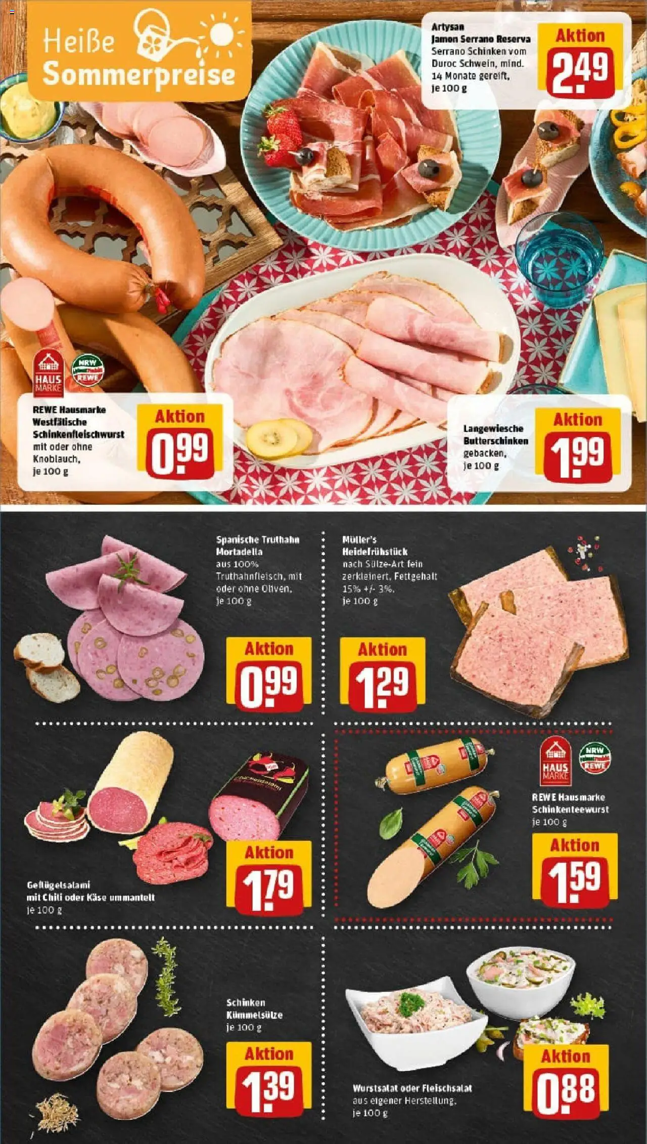 Rewe prospekt Duisburg / Rumeln	 - gültig ab dem 29.06.2025 | Seite: 8 | Produkte: Chili, Salami, Serrano schinken, Schinken