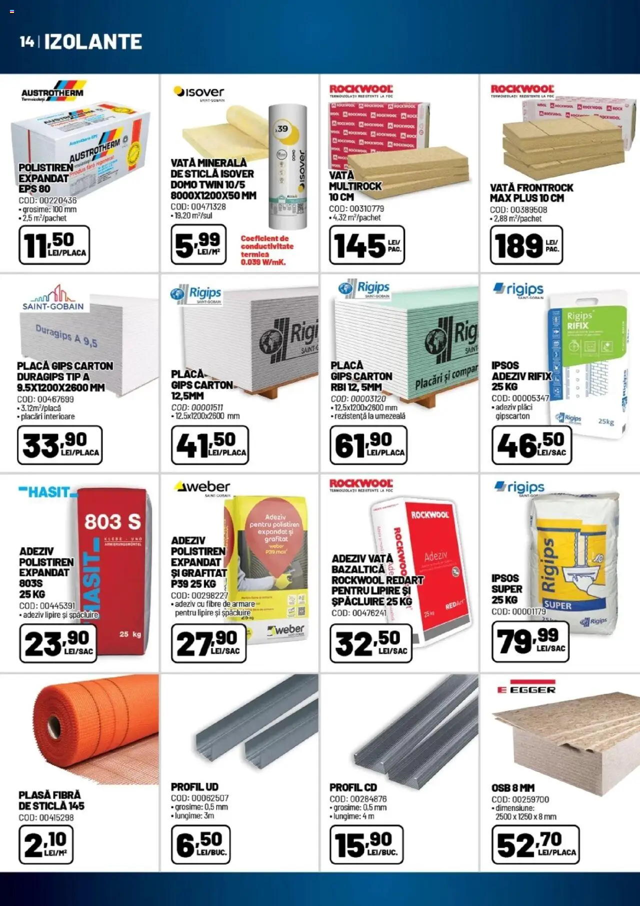 Noul catalog Ambient – valabil de la 01.10.2025 | Pagină: 14 | Produse: Masă, Polistiren, Adeziv