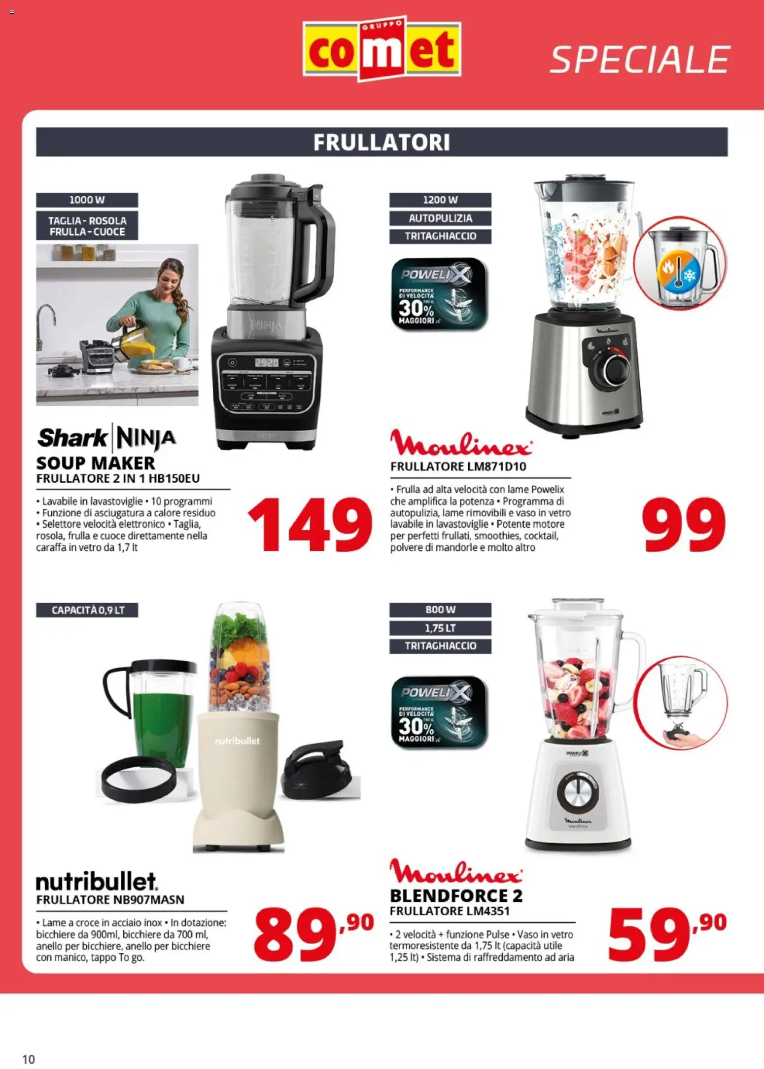 Volantino Comet del 20.03.2026 | Pagina: 10 | Prodotti: Caraffa, Frullatore, Anello, Vaso