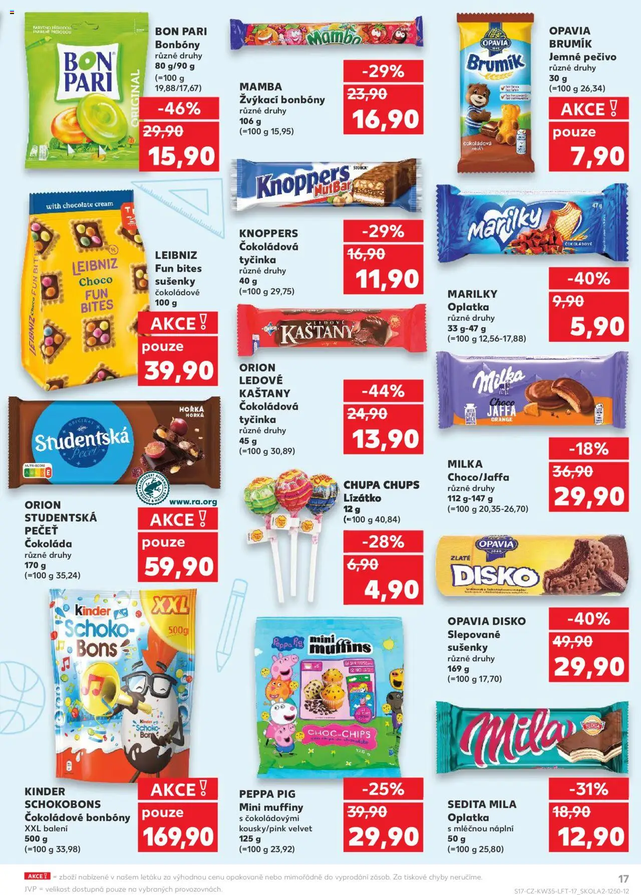 Kaufland leták - Brno od 27.08.2025 | Strana: 17 | Produkty: Milka, Knoppers, Pečivo, Mila
