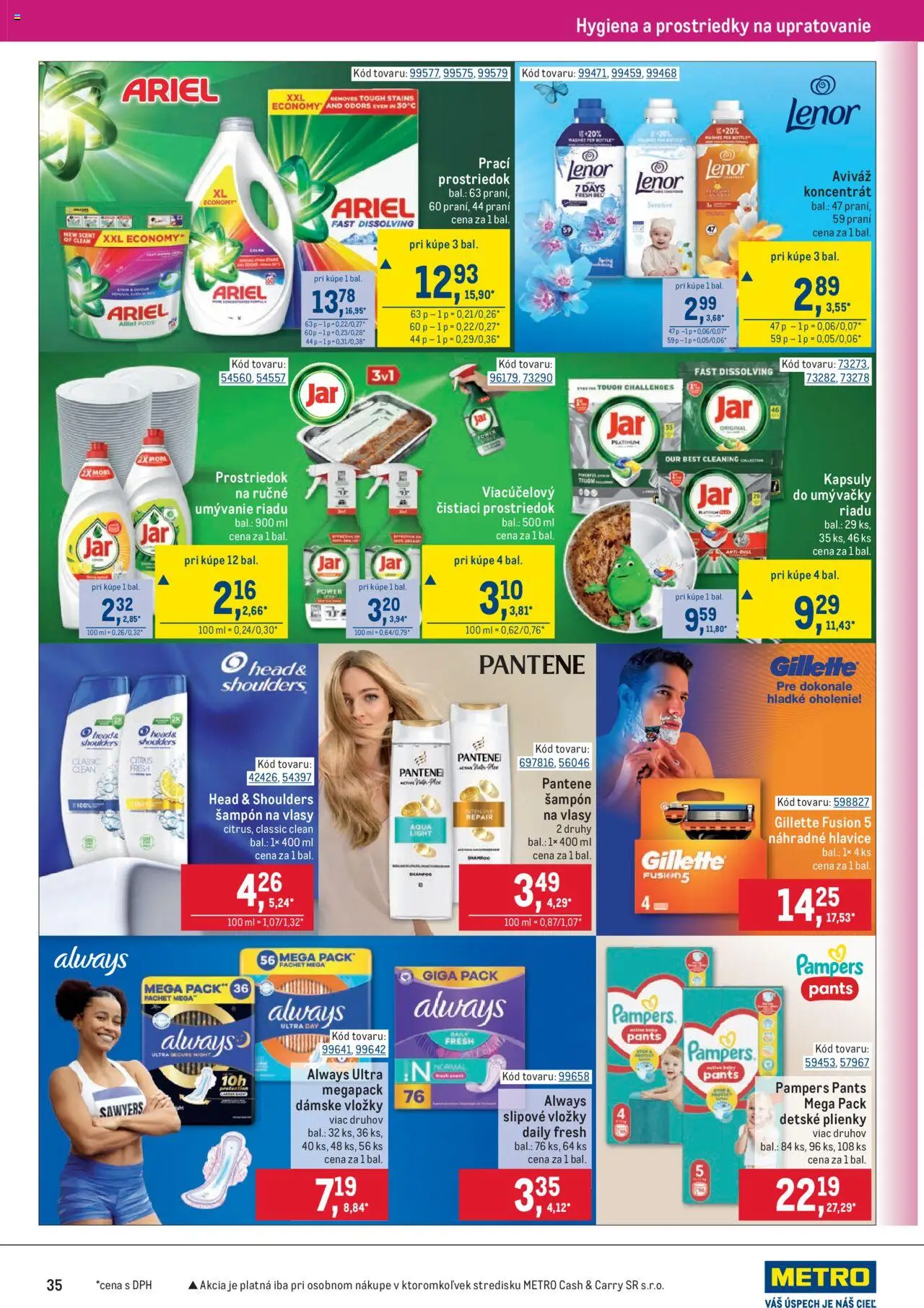 Nové Metro akcie – leták je platný od 10.09.2025 | Strana: 35 | Produkty: Čistiaci prostriedok, Ariel, Plienky, Pampers