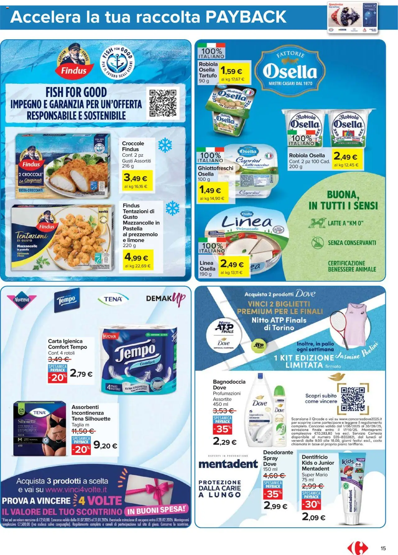 Volantino Carrefour del 15.09.2025 | Pagina: 15 | Prodotti: Tartufo, Mazzancolle, Cintura, Robiola